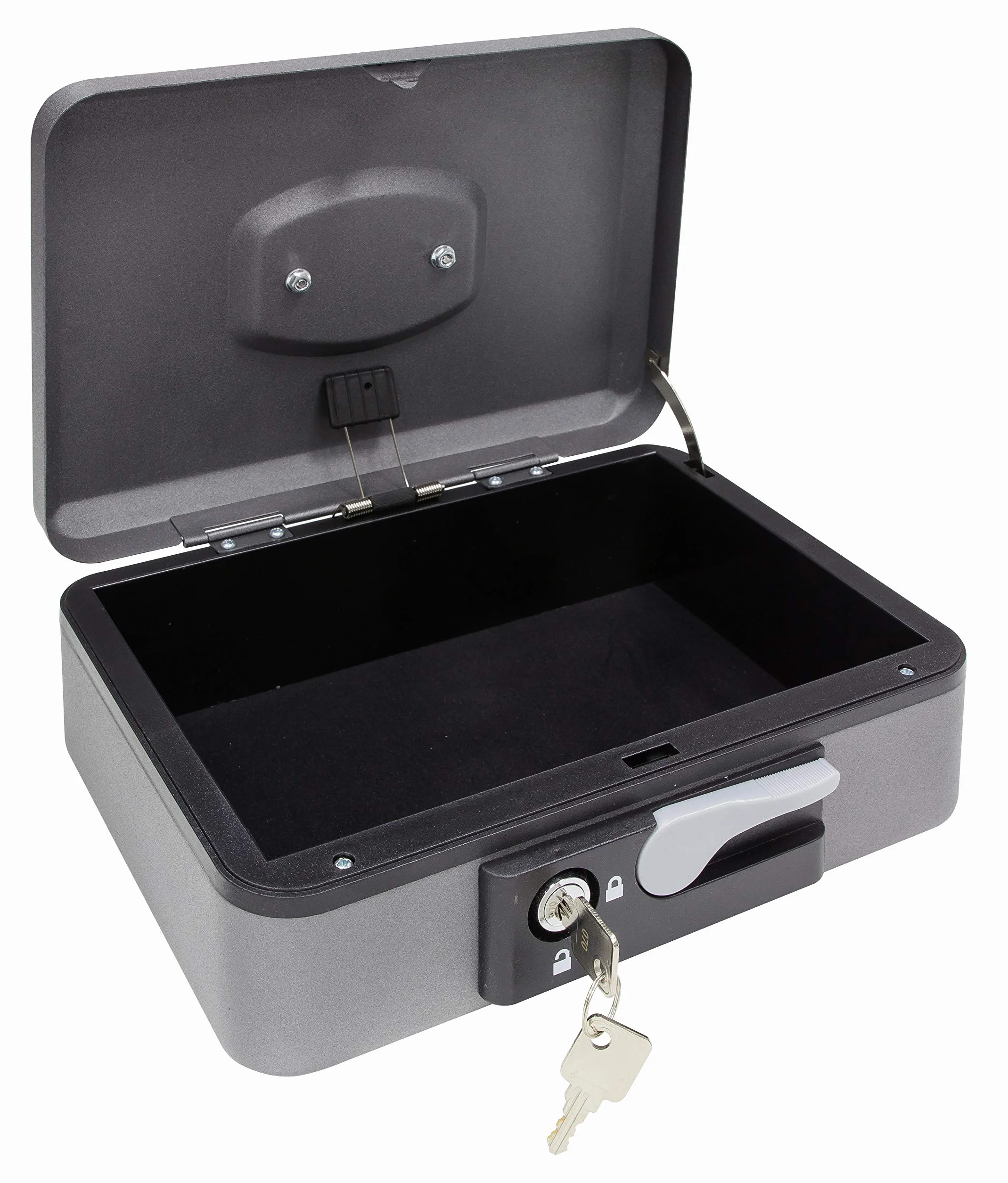 ARREGUI Popup C9736 Caisse à monnaie et billets à clé et bouton, acier, 25 cm, Gris graphite