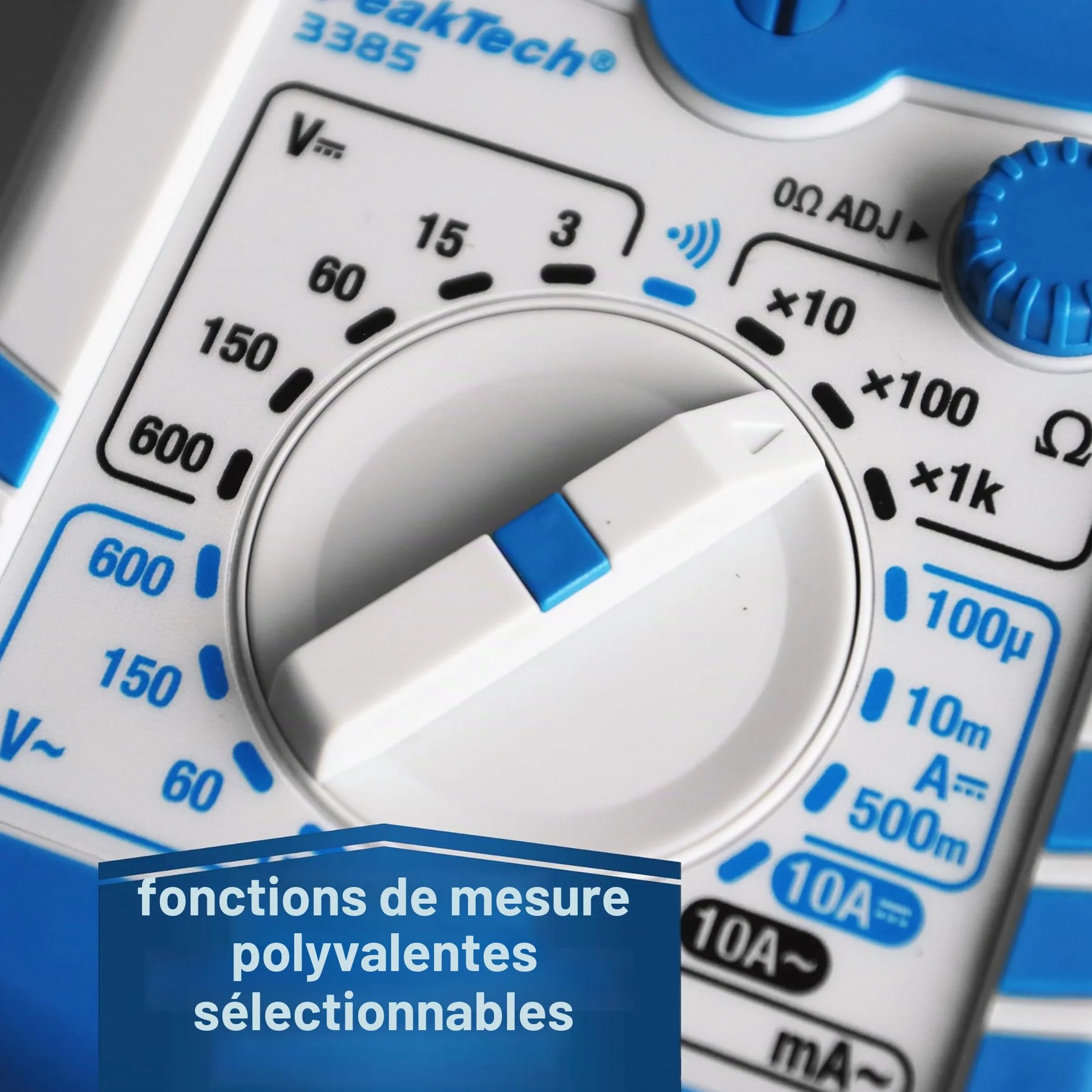 PeakTech P 3385 Multimètre analogique 600V AC DC 10A