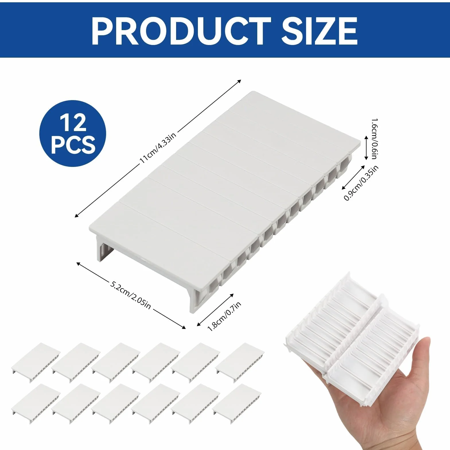 Cache-Vide pour Tableau Électrique 12 Pièces 12TE 215 x 50 mm Blanche