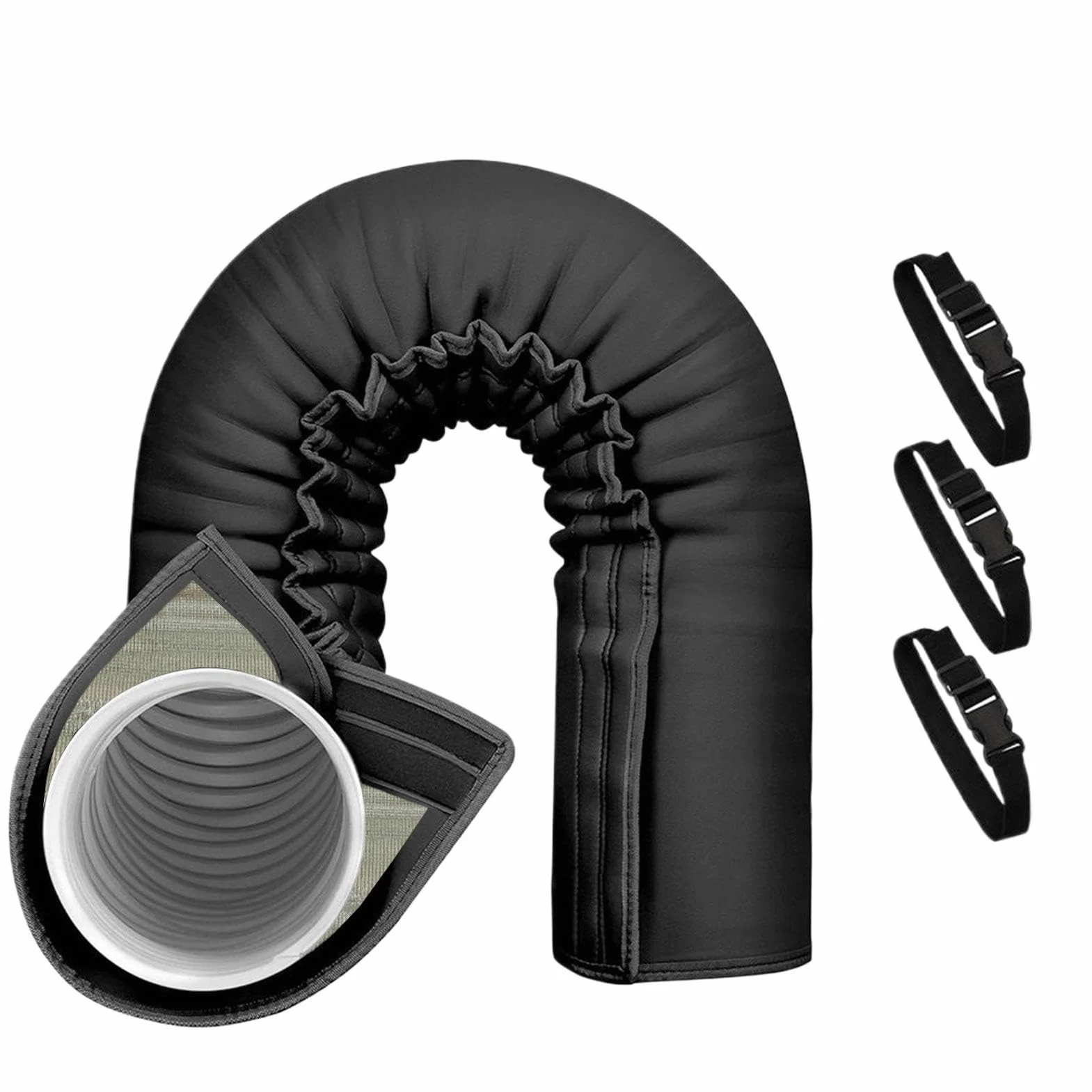 Protection Portable pour Tuyau de Climatisation Isolation Triple Couche Ajustable Diamètre 13 cm 15 cm