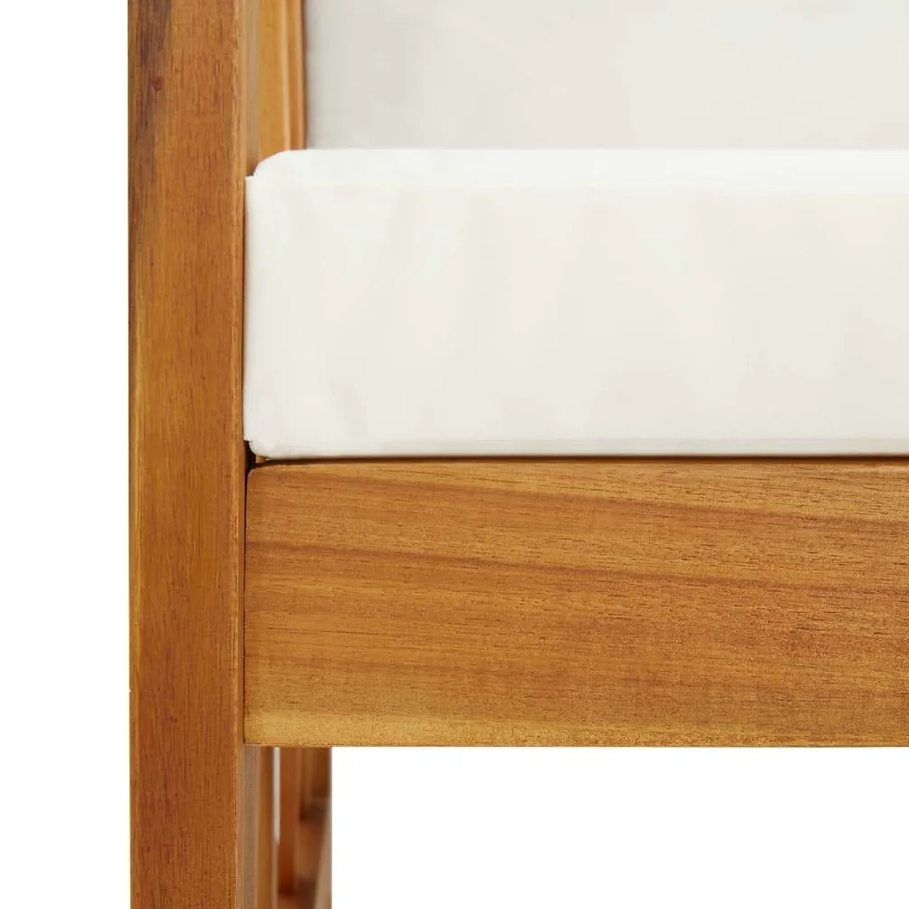 vidaXL 2X Bois d'Acacia Massif Chaises de Jardin avec Coussins Fauteuils de Patio Fauteuils de Jardin Chaises de Terrasse Extérieur Arrière-Cour