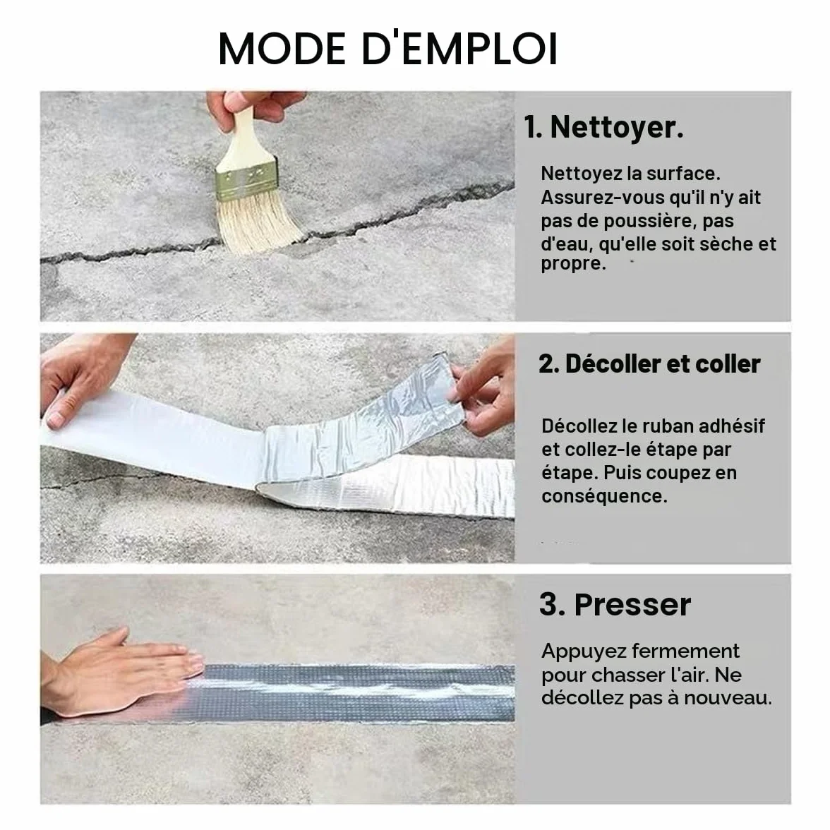 Ruban d'étanchéité en butyle aluminium pour fuites bateau toit camping-car