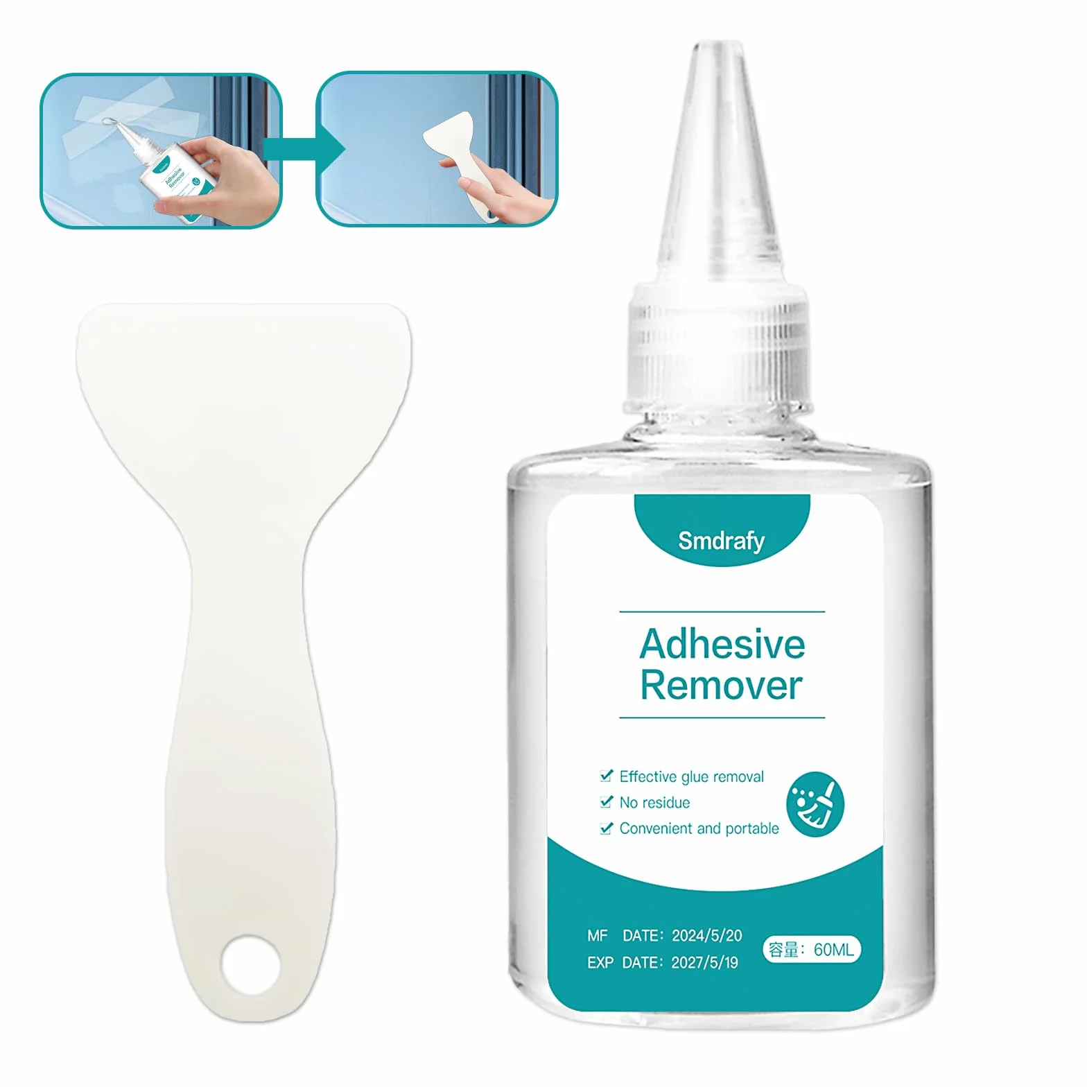 Dissolvant Colle Décapant Adhésif Enlève Étiquettes 60ML