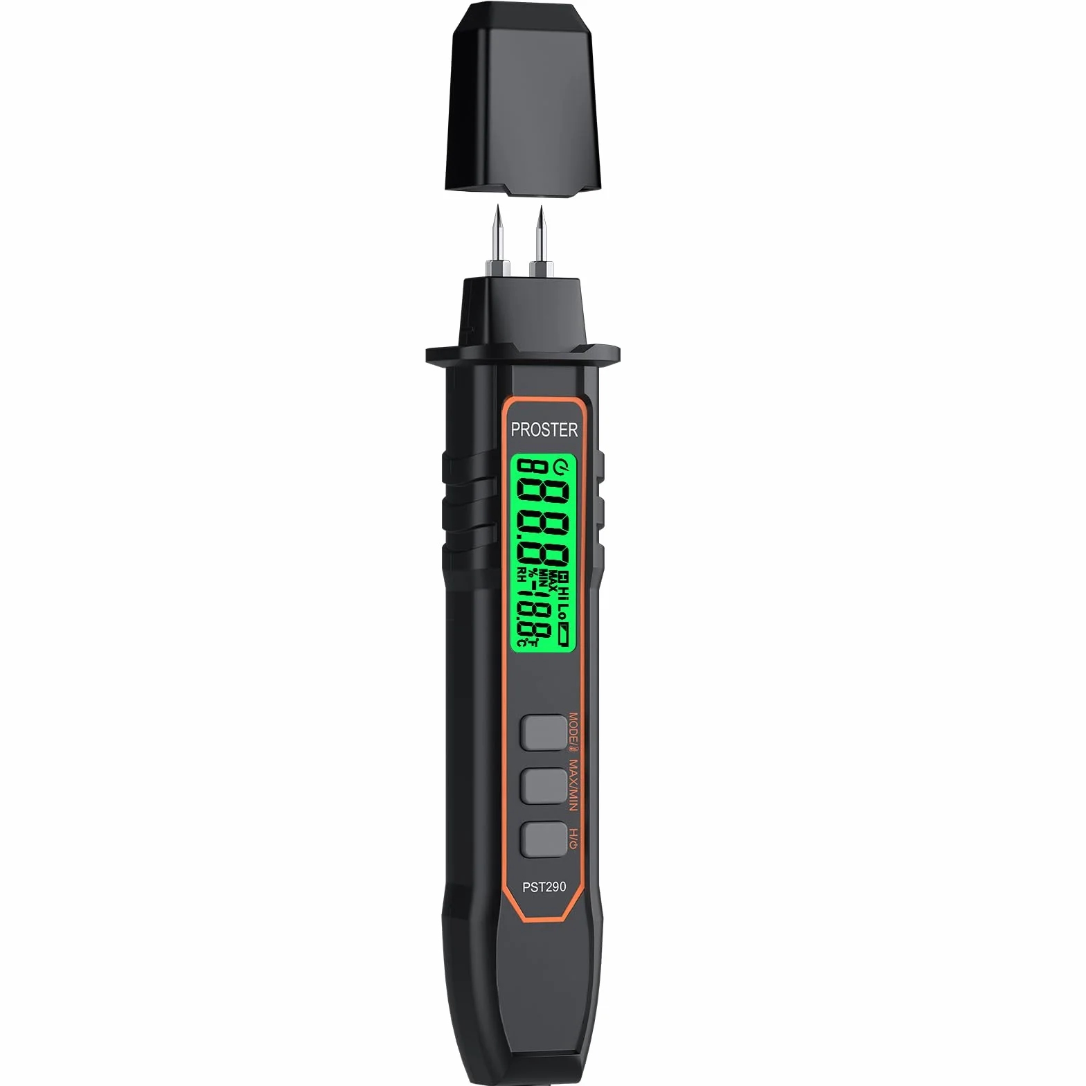 Proster Testeur Humidité Portable - Stylo Humidimètre Haute Précision 2 Modes 7 Échelles Calibration Température Bois Béton Mur