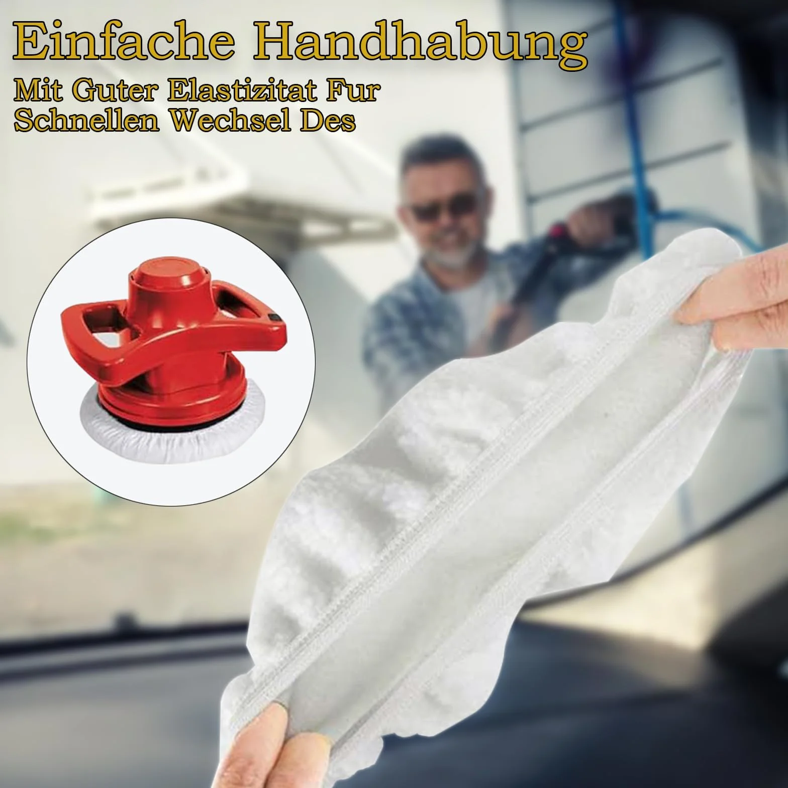 Bonnet de polissage laine d'agneau 220-250 mm pour polisseuse orbitale voiture Einhell CE-CB 18/254 Li CC-PO 90