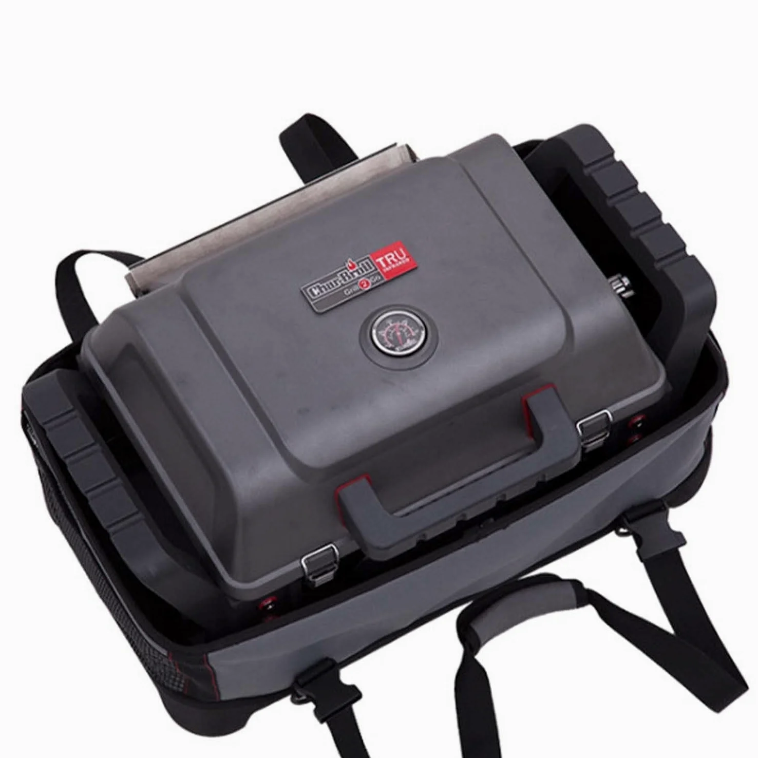 Char-Broil X200 Grill2Go - Barbecue Portable avec Système de Cuisson TRU-Infrared, Gris/Fonte d'aluminium