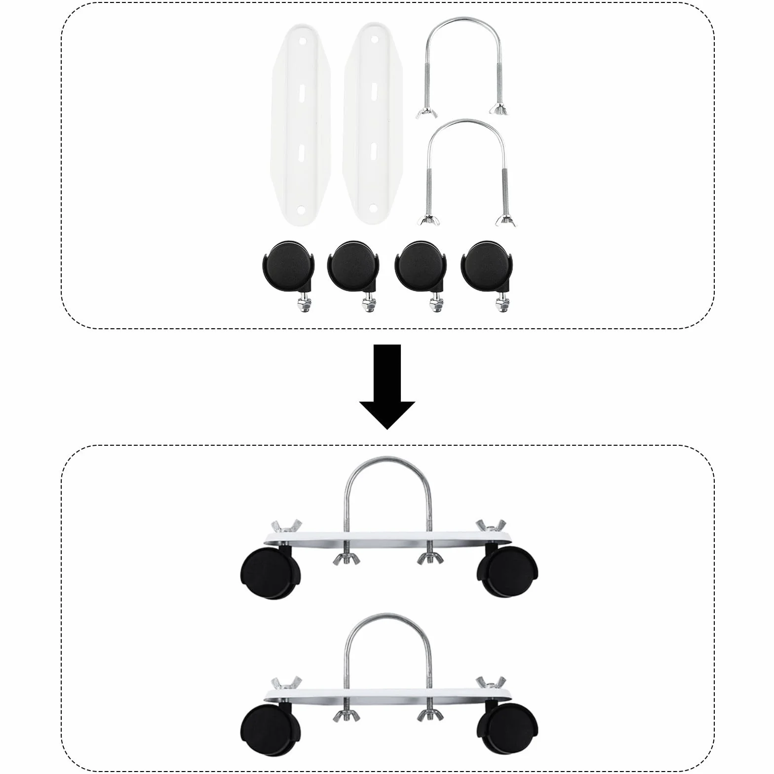 Lot de 2 supports de radiateur en acier au carbone avec roues pivotantes à 360°, support de chauffage électrique mobile