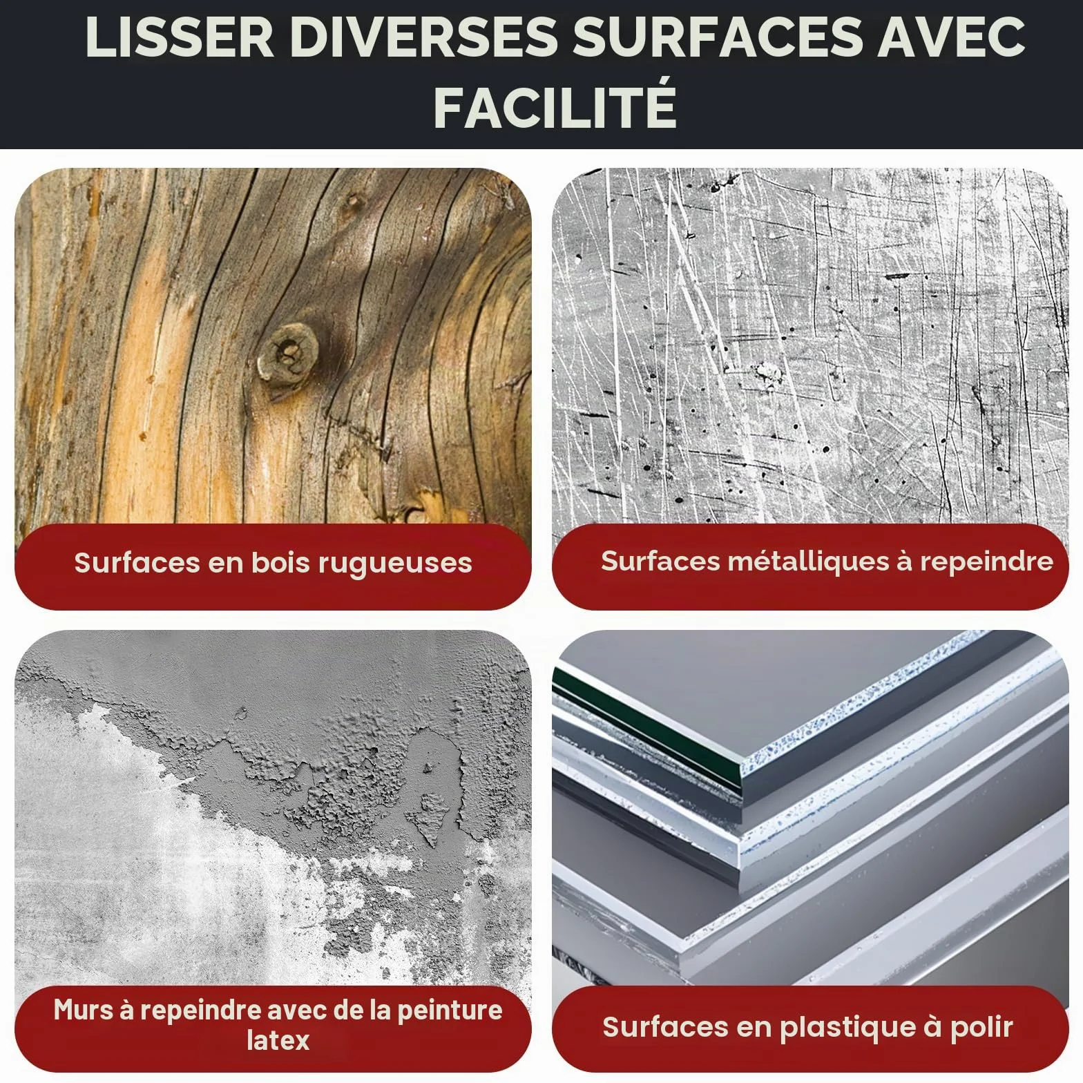 Papier Poncage 93 mm Plaques de Ponçage Triangulaires Accessoires Outil Multifonction Ponçage Base Metálica Alta Adhesión