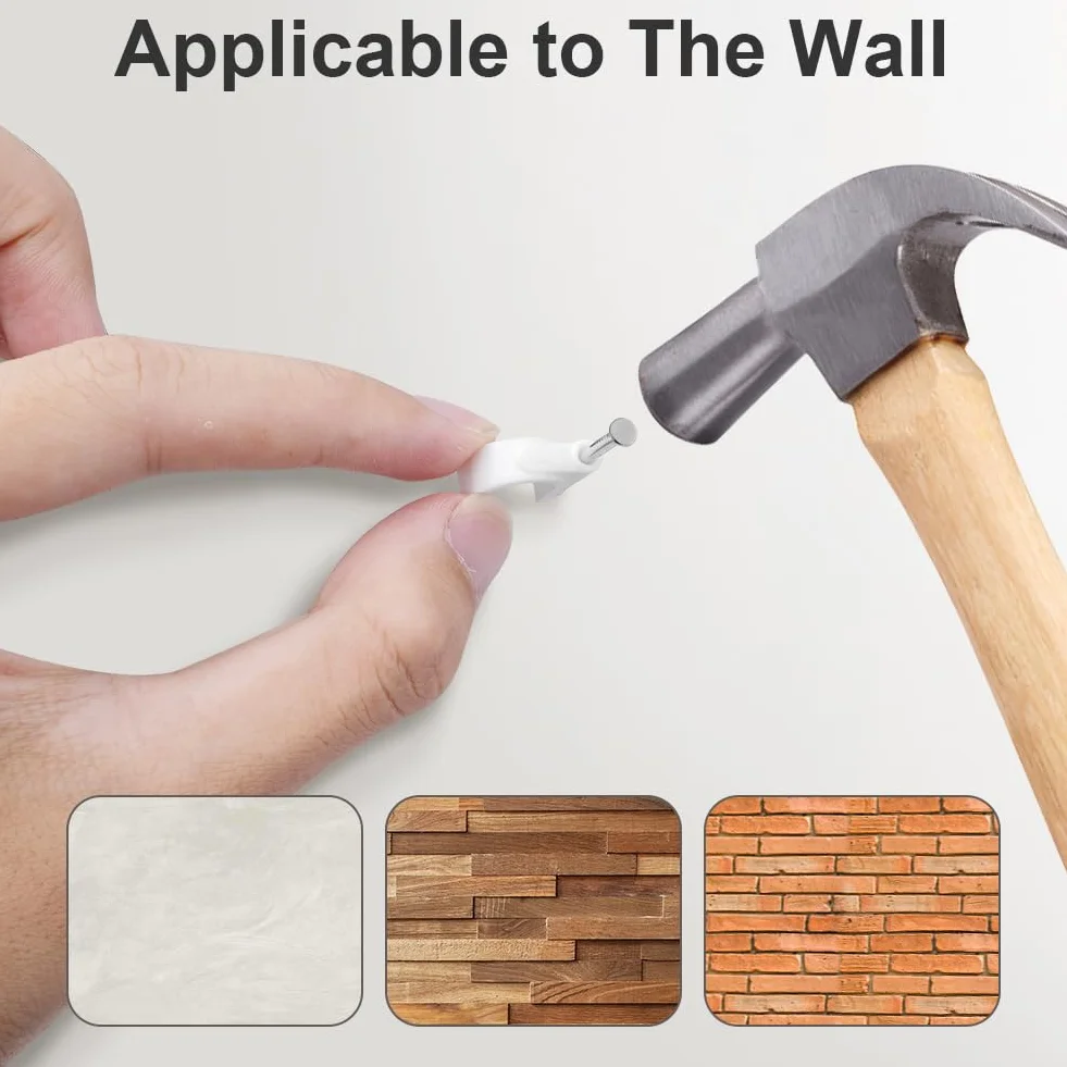 Cavalier Cable Electrique Clip Fixation Attache Cable Mural Ronde Avec Clou en Acier 4-10mm 600pcs