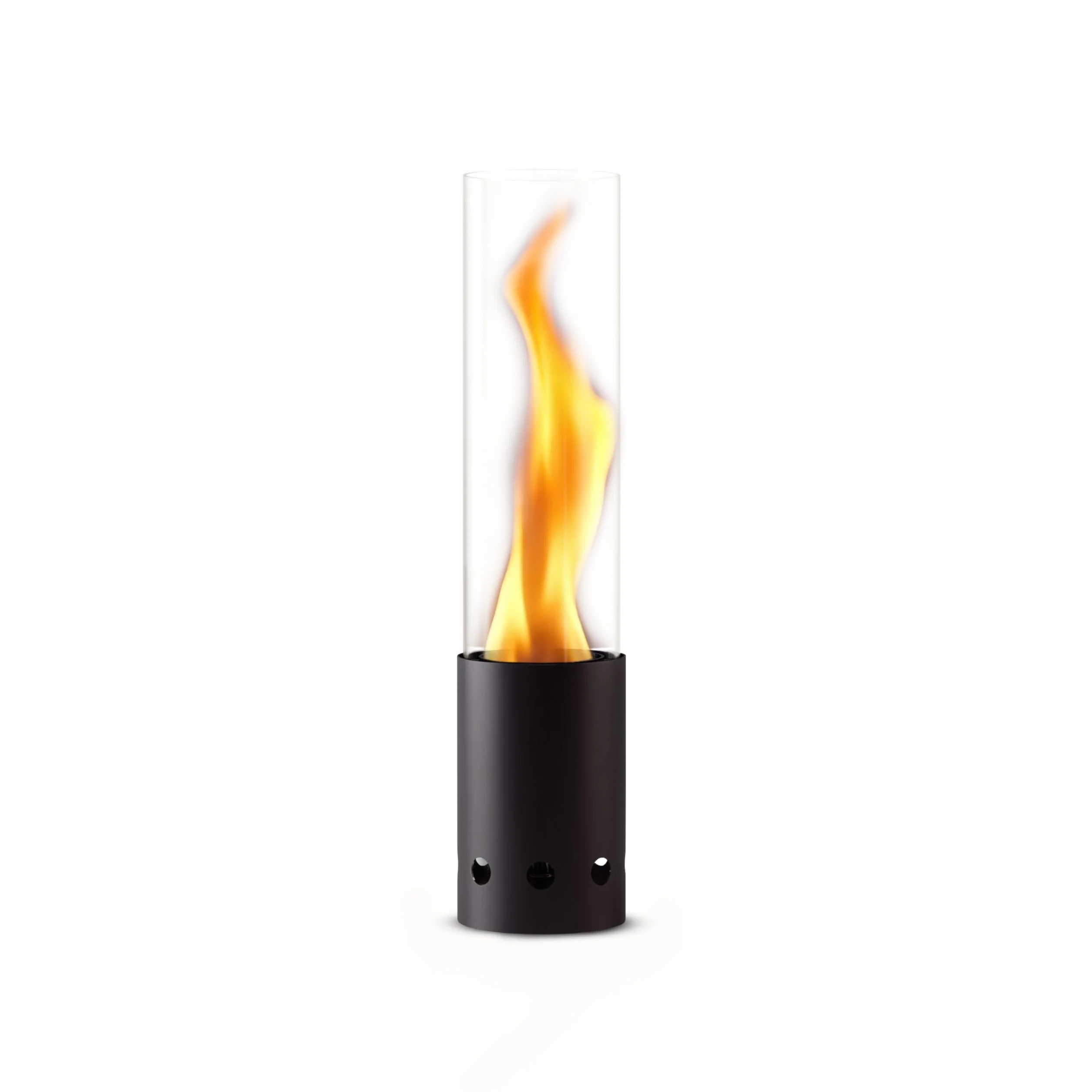 GARDENFLARE Cheminée de table d'extérieur en acier inoxydable sans fumée et tuyau de cheminée pour balcon et terrasse, décoration de jardin, lanterne avec fonctionnement à granulés de bois (noir)