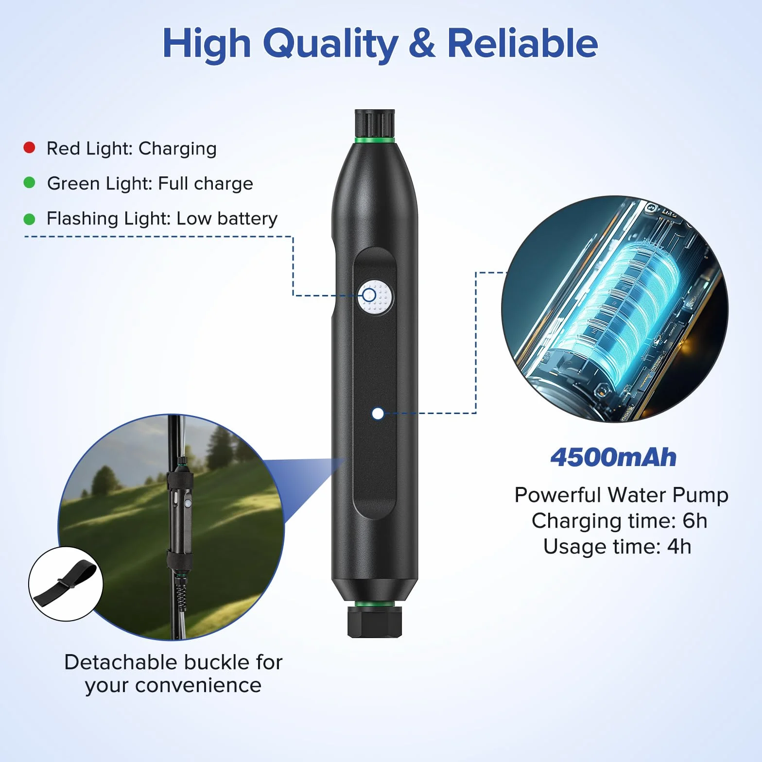 Brumisateur portable 7,9 m terrasse extérieure – Système brumisation avec pompe 4500 mAh, seau 20 L, 8 buses