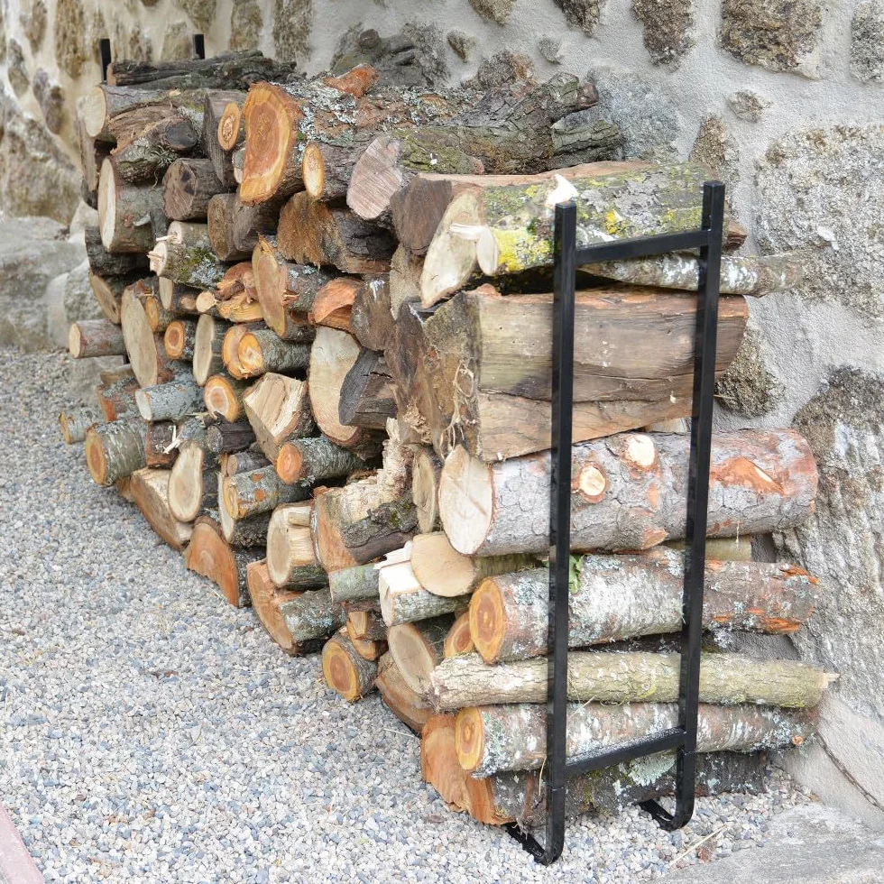 Oxeo Range bûches Extensible - Range Bois de Chauffage Exterieur - Acier - Revêtement époxy