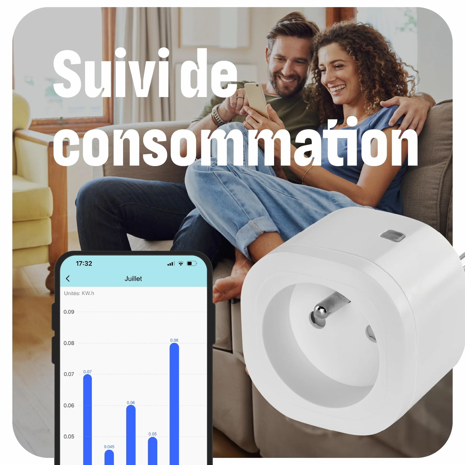 OMA JIN by Netatmo Prise Connectée Programmable 16A 3680W WiFi Bluetooth OSP-FR