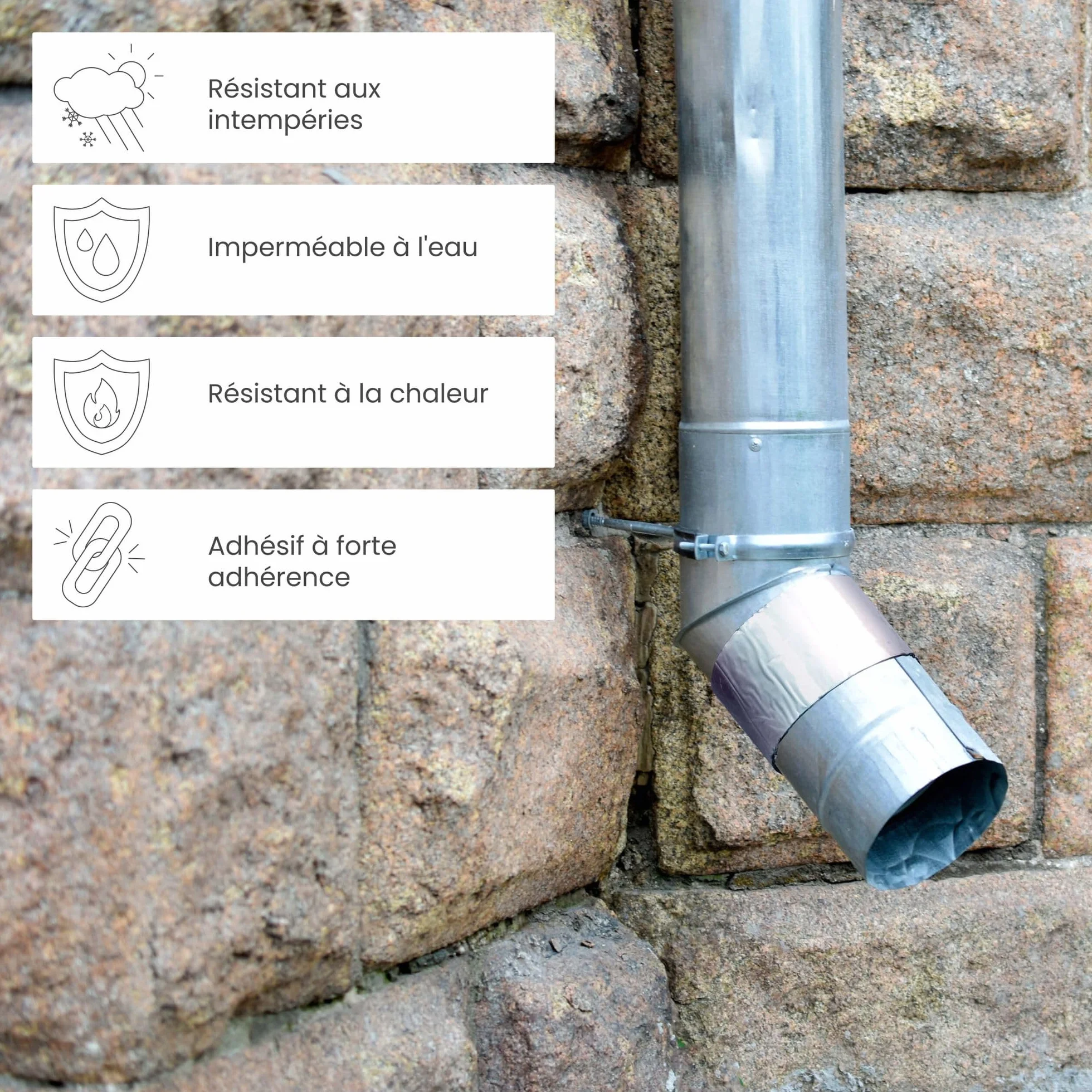 Bande d'étanchéité 10m 150mm noir aluminium résistante à l'eau