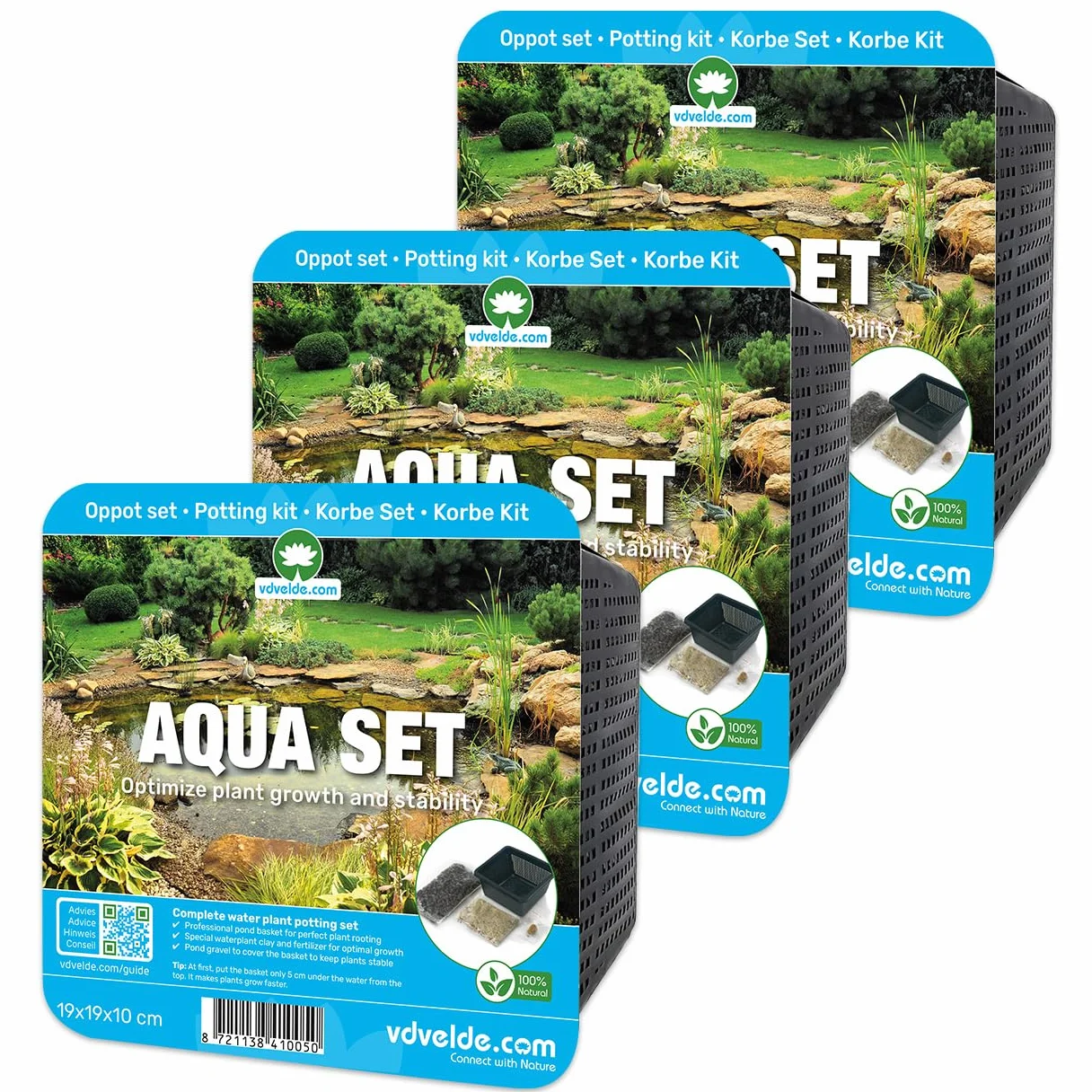 Vdvelde Aqua Set Panier de Plantation Bassin 19x19 cm Lot de 3