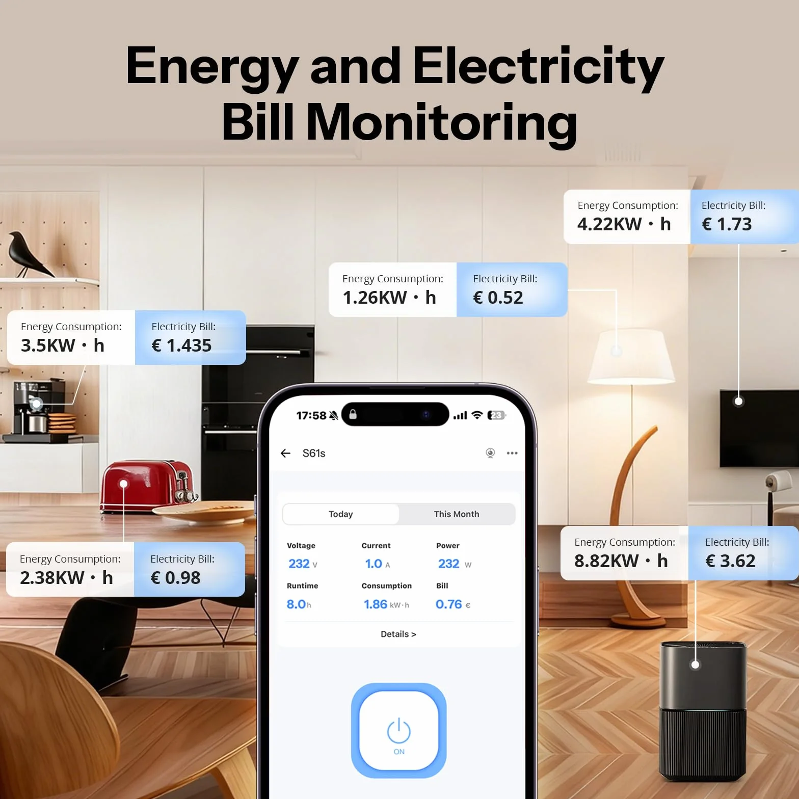SONOFF S61s Prise Connectée WiFi 16A 3840W Compatible Matter Alexa Google Apple Home