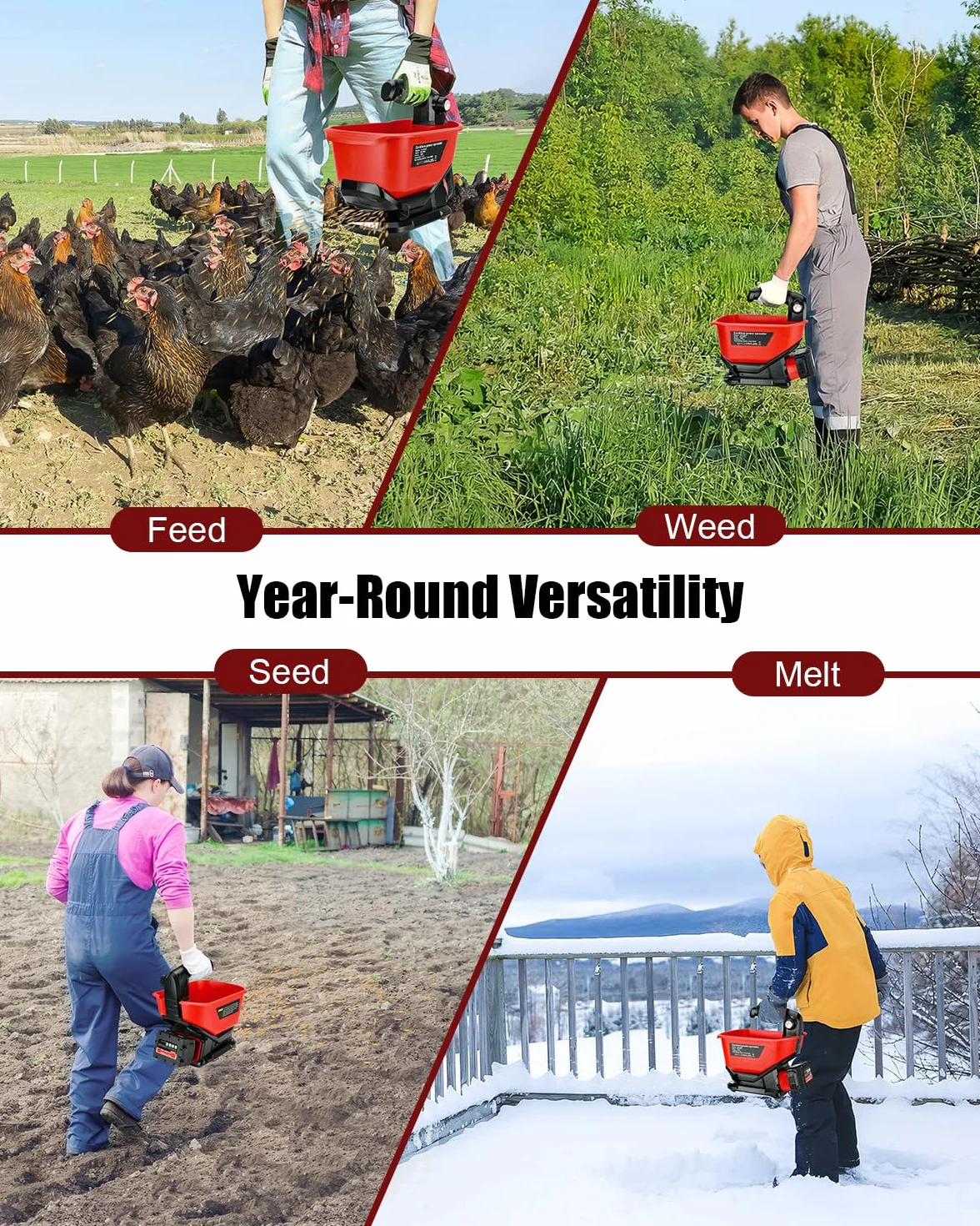 Épandeur sans Fil Milwaukee M18 18V pour Engrais et Fertilisant Pelouse Sel Dégivrant