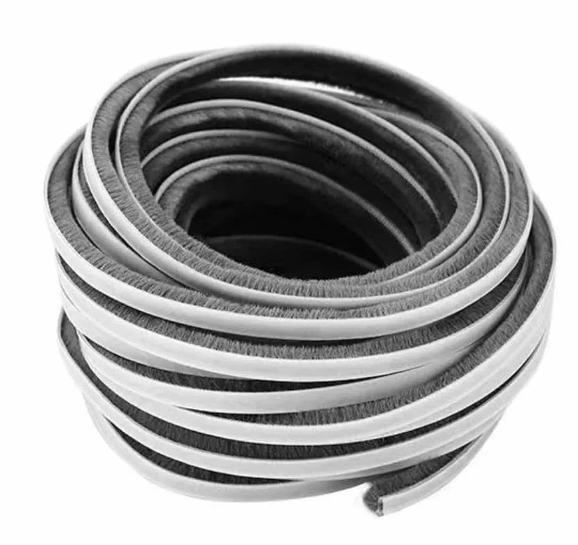 Joint d'étanchéité auto-adhésif en poils de laine pour porte et fenêtre 7/9 x 5 mm 9 mm 12 mm 15 mm 23 mm Gris Blanc Brun-gris