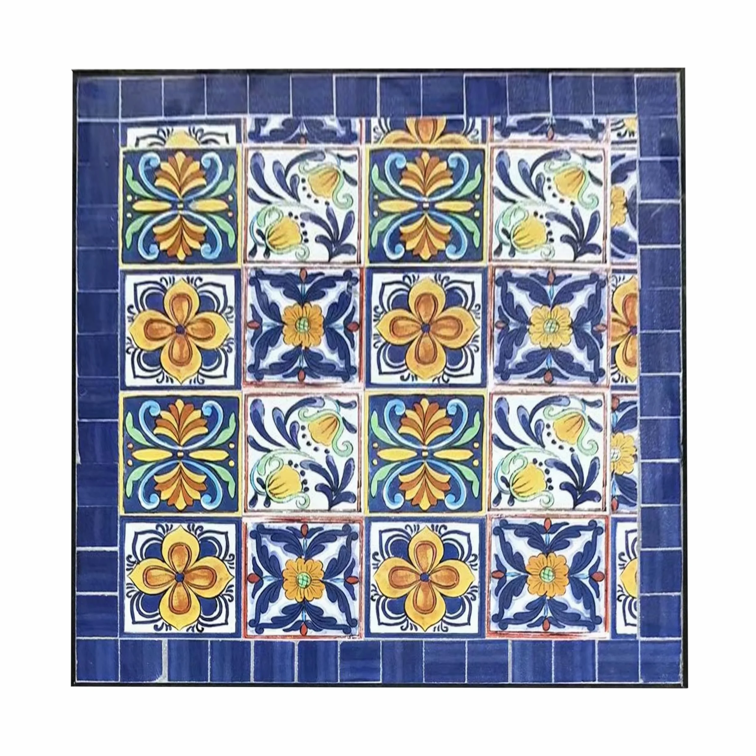 AXI Camilla Table et Chaise Bistrot Jardin Extérieur Mosaique Bleu Mediterrannéen