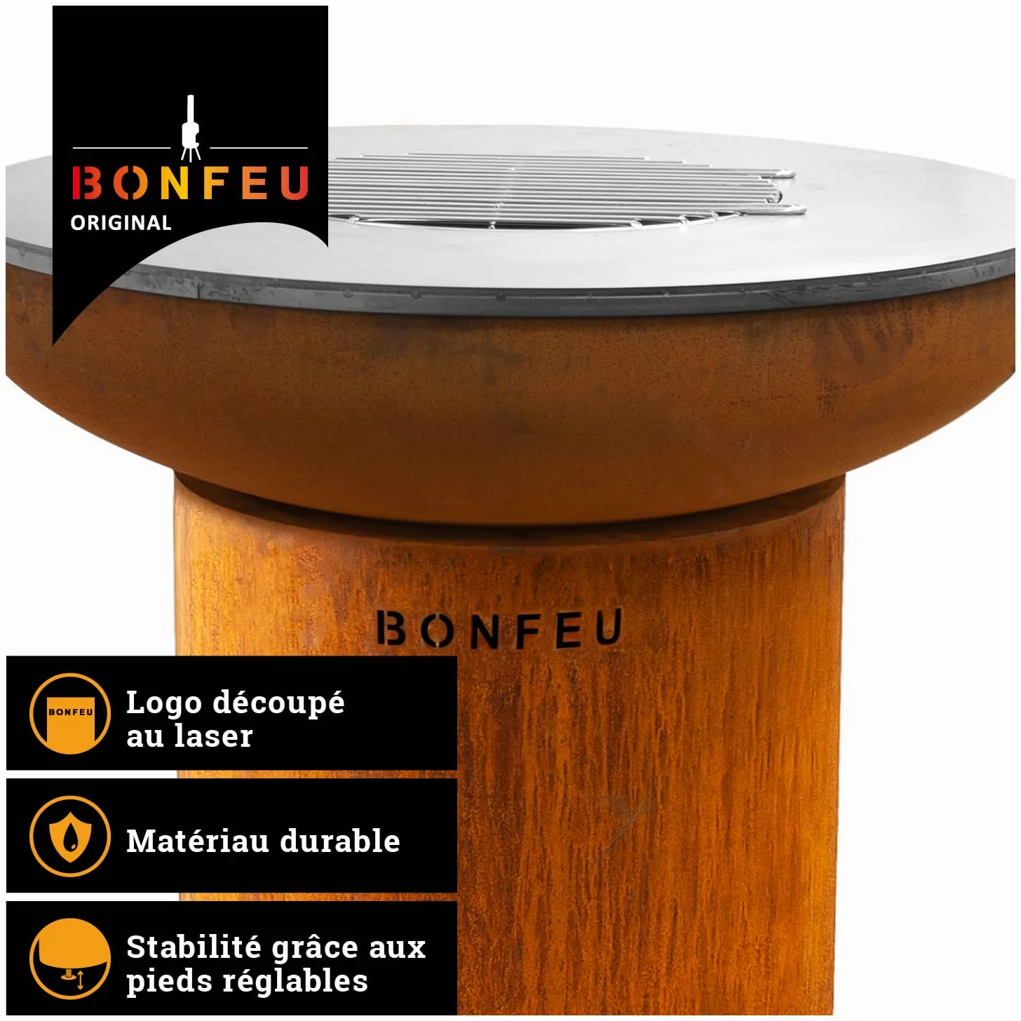 BonFeu BonBiza Brasero Exterieur Barbecue - Foyers extérieurs et Braséros (Acier Corten)