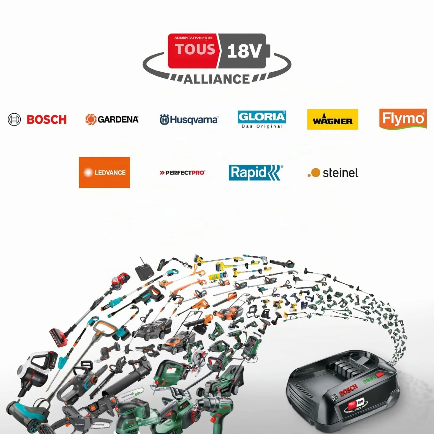 Bosch Chargeur Rapide AL 18V-44 18V Système 2,0-6,0 Ah avec Support Mural