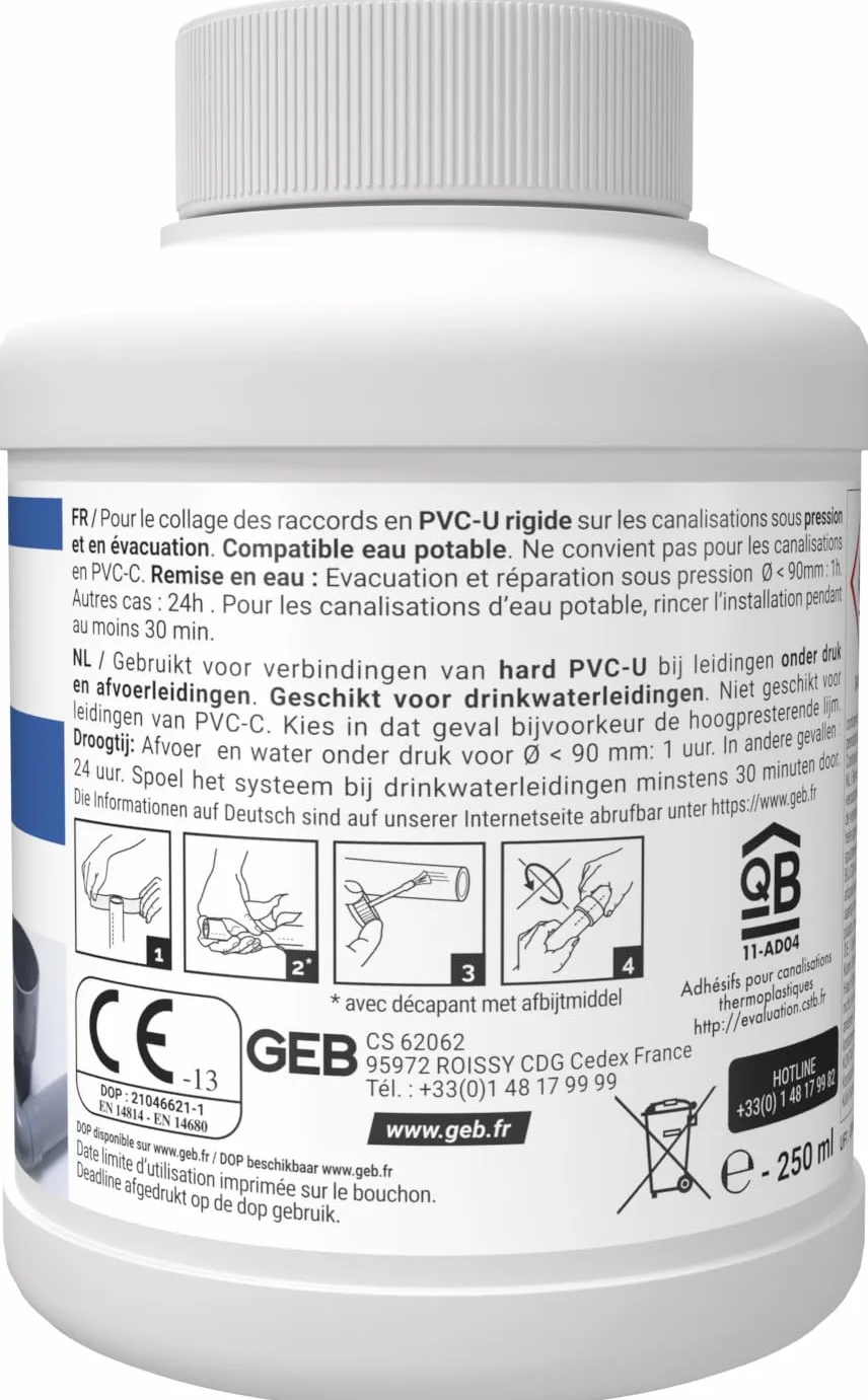 GEB Colle gel plus PVC 250 ml