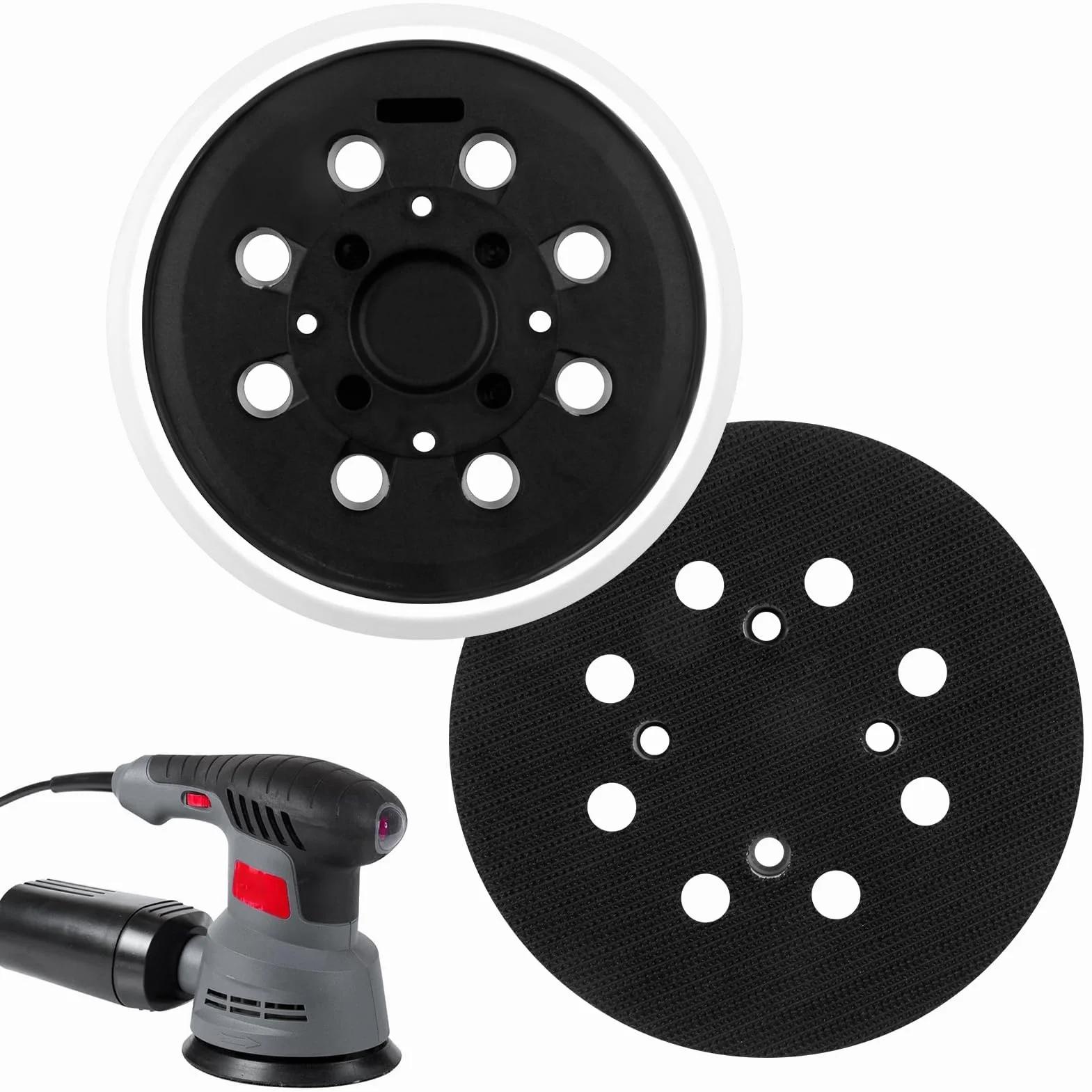 Plateau de Ponçage 125 mm 8 Trous Hook et Loop pour Bosch PEX 300 AE PEX 400 AE AdvancedOrbit 18