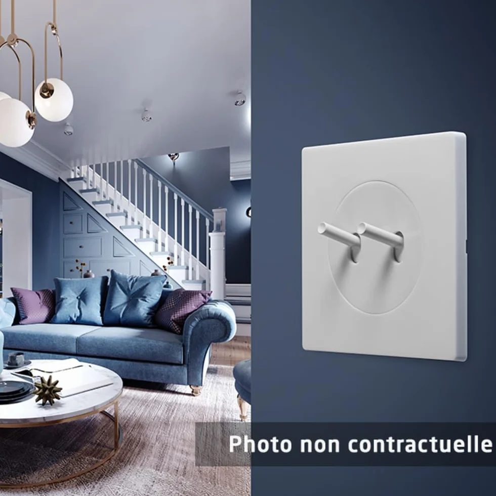 FONTINI Double va-et-vient ALU manette chrome DOM plaque simple métallisée gris