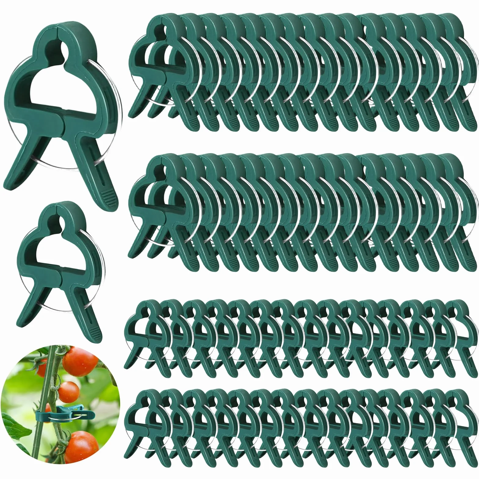 Attache Plante, Pince Attache Tomate, Clip de Support pour Plante, Clips Plantes Grimpantes, Attaches Tomates Clips Réutilisable pour Fixer et Soutenir Plantes, Légumes, Fleurs et Fruits (60PCS)