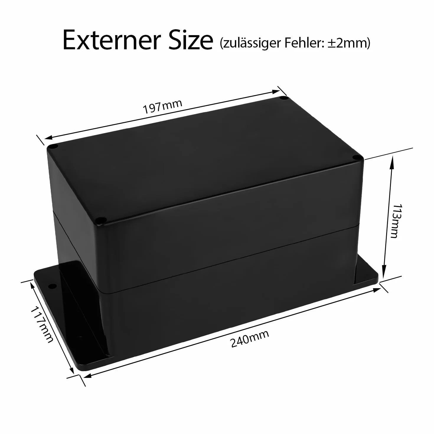 Boîte de jonction étanche IP65 ABS noir 200x120x113 mm