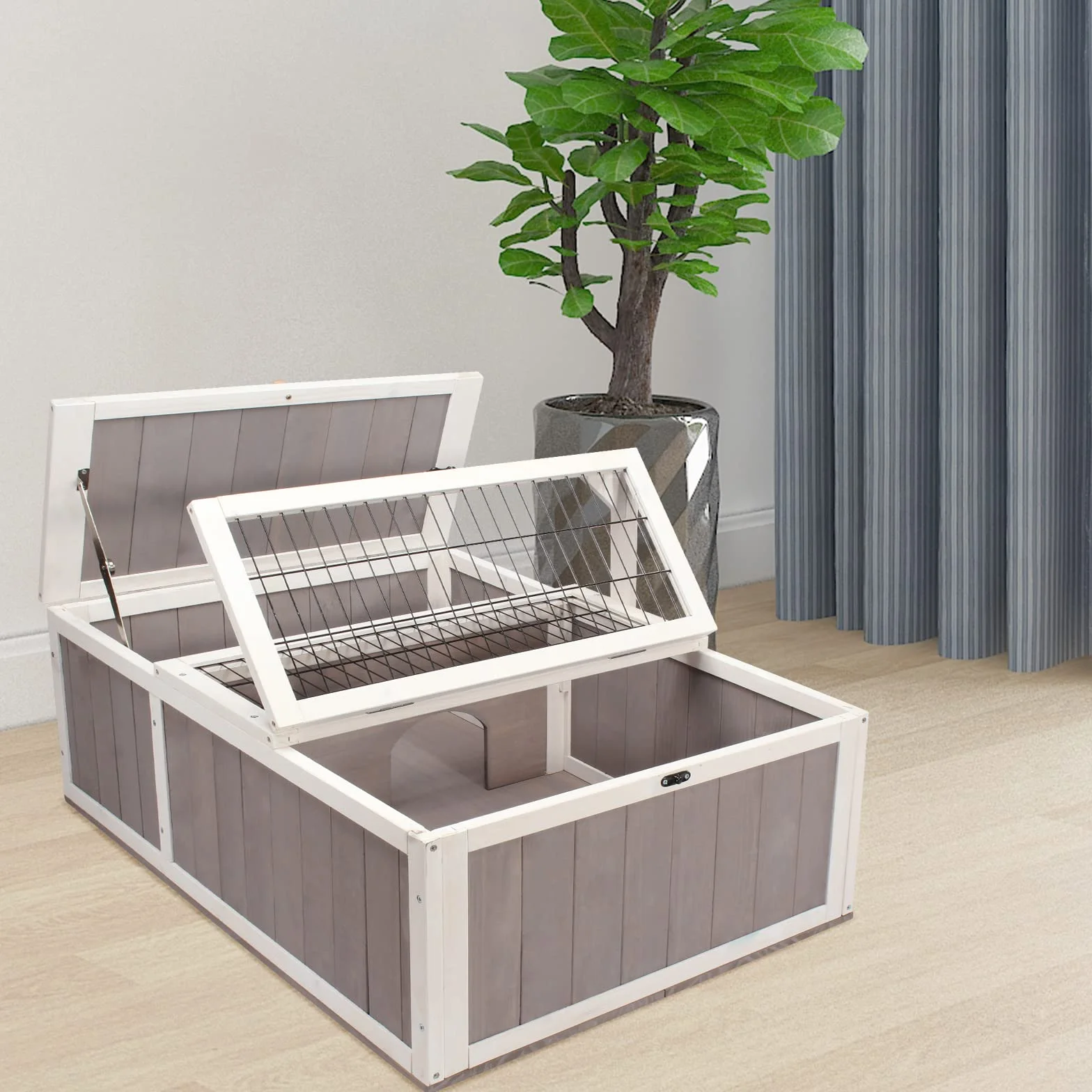 Maison de Tortue Clôture d'Habitat Petite Cabane en Bois Intérieur Extérieur 91.5 x 61 x 33 cm