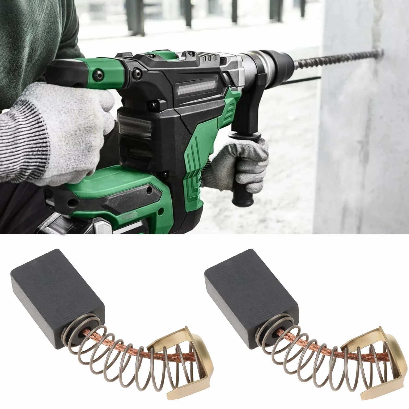 Balais de Charbon 7x11x17mm Compatible Hikoki DH40MC Marteau Perforateur Démolition