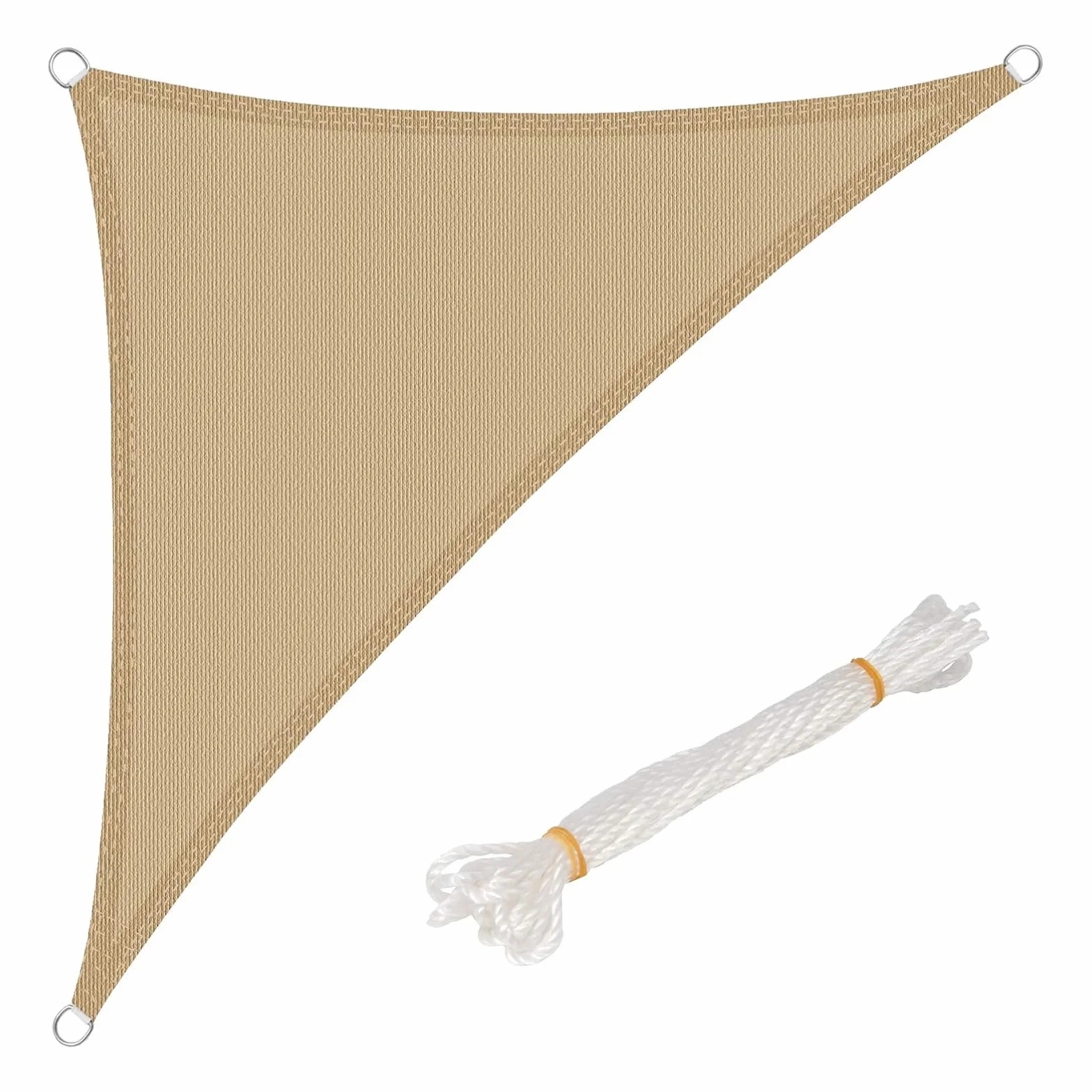 WOLTU Voiles d'ombre Triangle 3.6x3.6x5.1 m HDPE Respirante Protection Solaire Anti-UV 85% Vent