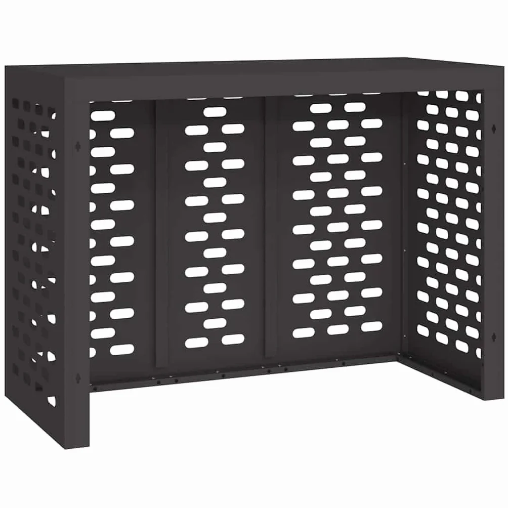 Housse de climatiseur Noir 110 x 50 x 80 cm Acier, Protection extérieur résistant aux intempéries