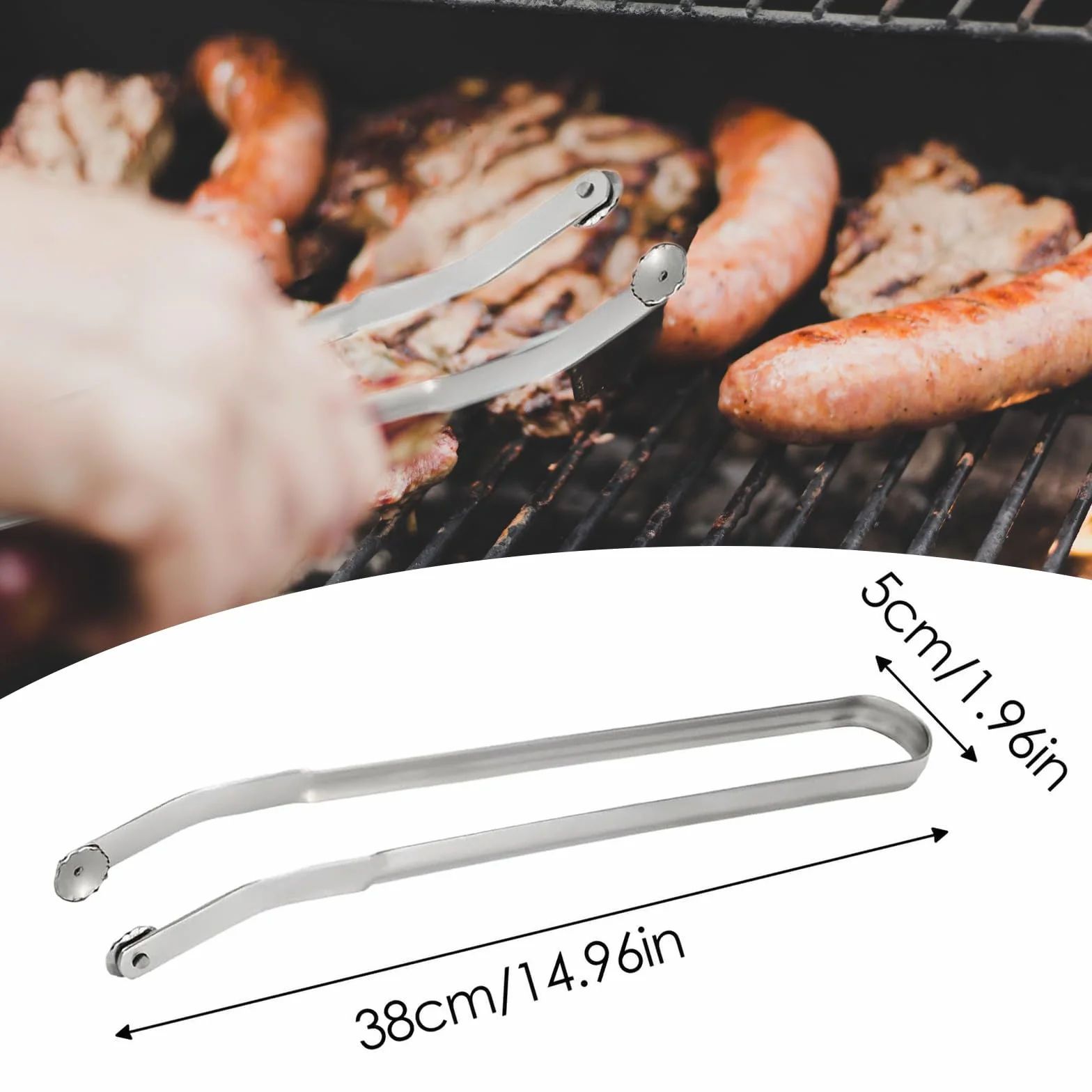 Pinces À Barbecue, Smavles Pince À Retourner Les Saucisses Pour Barbecue Pince Barbecue En Acier Inoxydable Pince À Retourner Les Saucisses Pour Retourner La Viande, Le Steak, Les Légumes