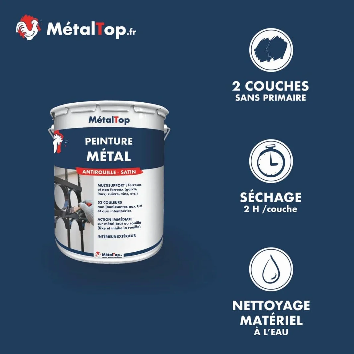 Peinture Metal Gris Anthracite RAL 7016-1 L Protection Antirouille