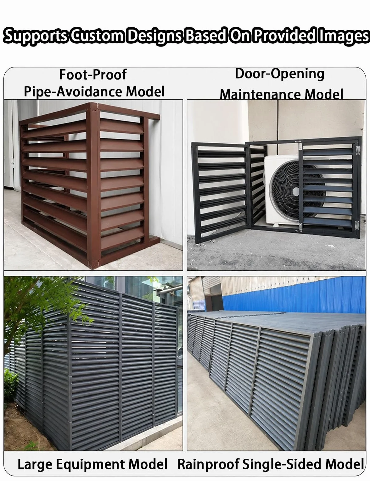 Cache Pompe à Chaleur Extérieur, Climatisation Cache Climatiseur Exterieur Zinc Plating Imperméable Protection Solaire Balcon