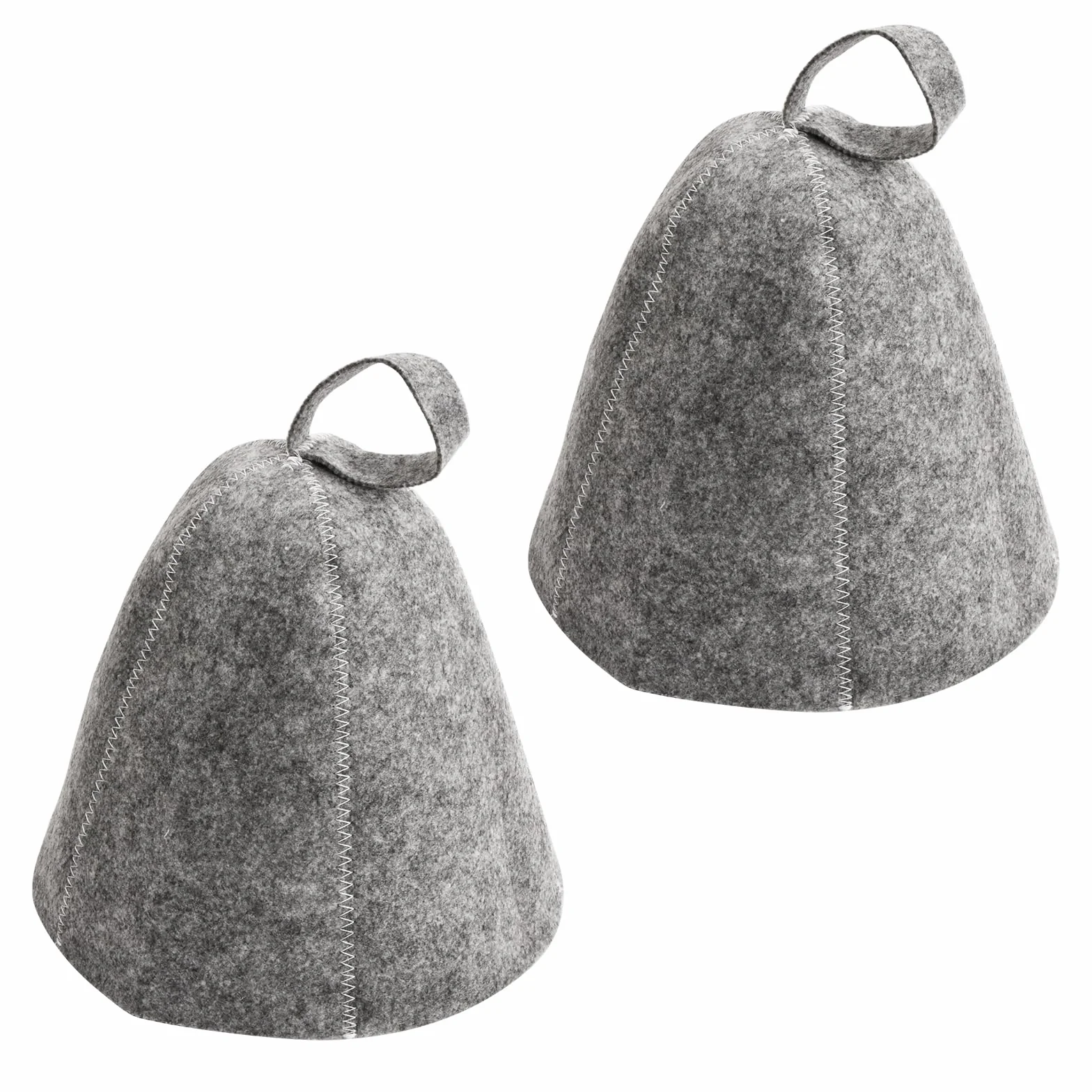 Chapeau Sauna en Feutre 2 Pièces Anti-Chaleur Bonnet de Sauna pour Homme Femme (Gris)