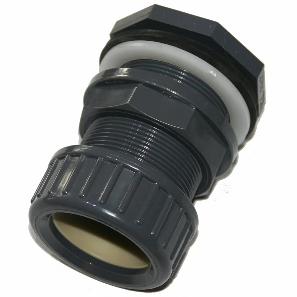Traversée de paroi PVC ø50 mm + écrou de serrage