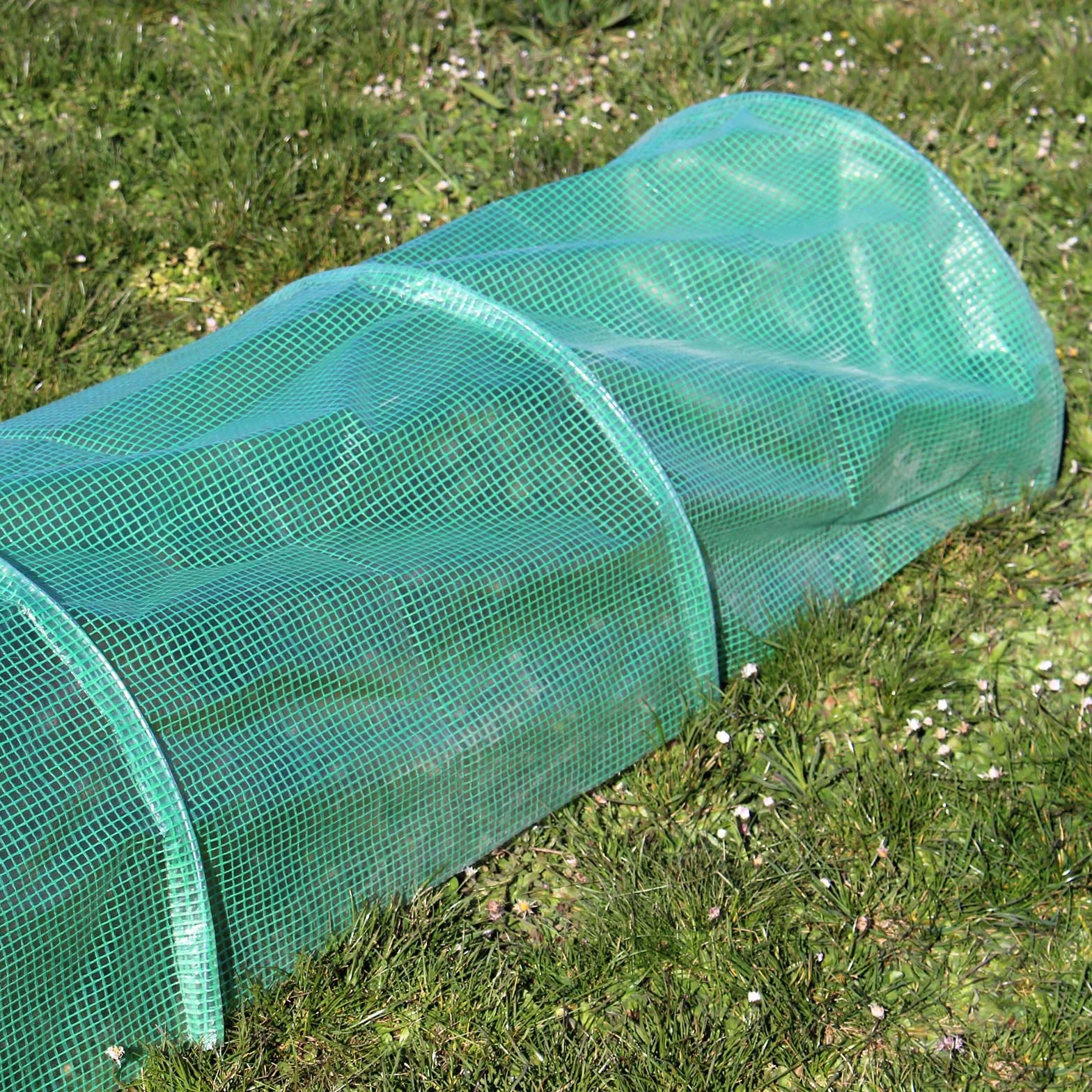 Wiltec Serre de Jardin de Sol – 300 x 65 x 45 cm – Vert – avec Film grillagé en PE – résistant Contre intempéries Rayons UV – Tunnel horticole pour Platebande Jardinage Potager Tomates Semis