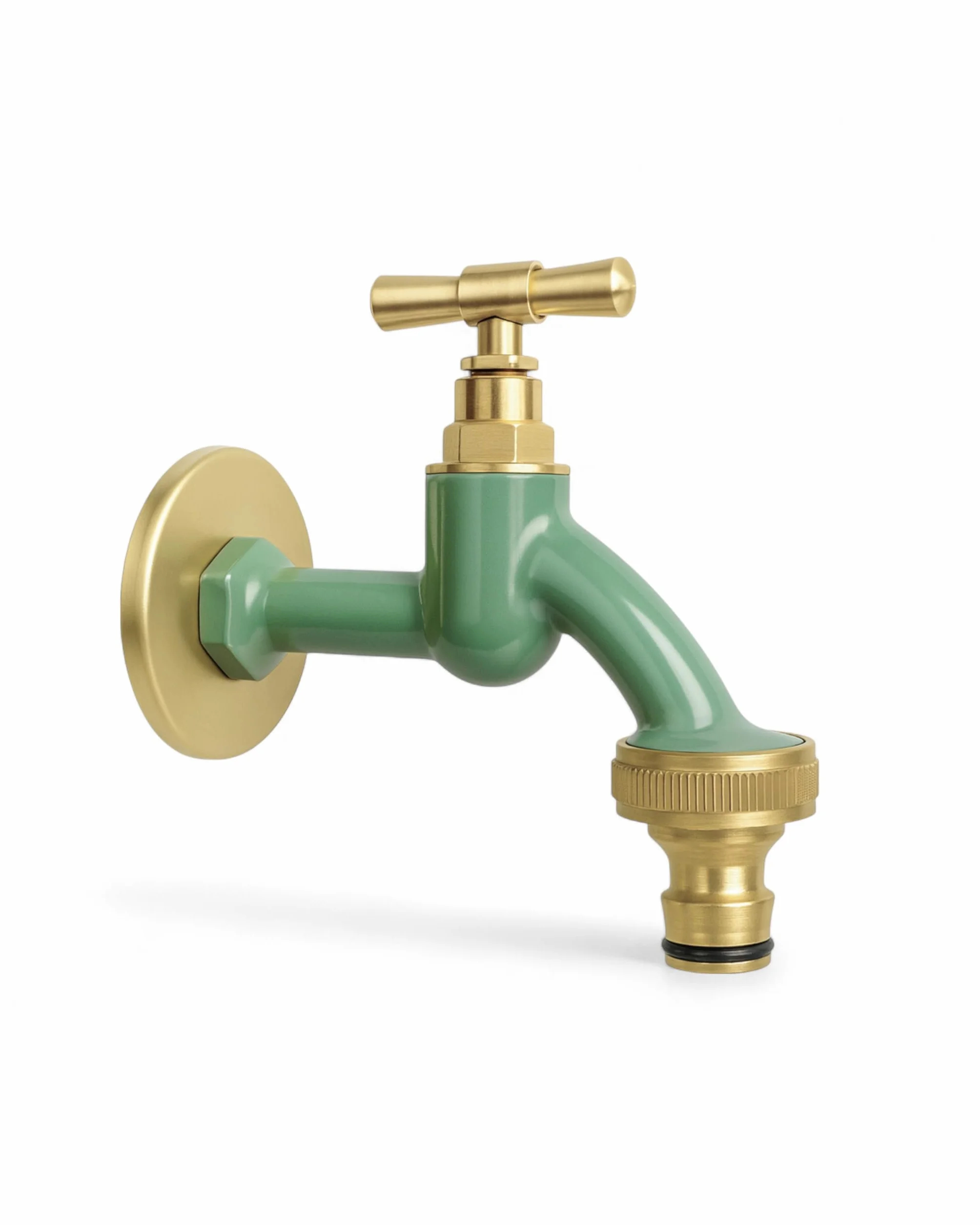LIVLIG Robinet d'Eau Extérieure 1/2 Pouce Laiton Robinet de Jardin Doré Vert Sauge