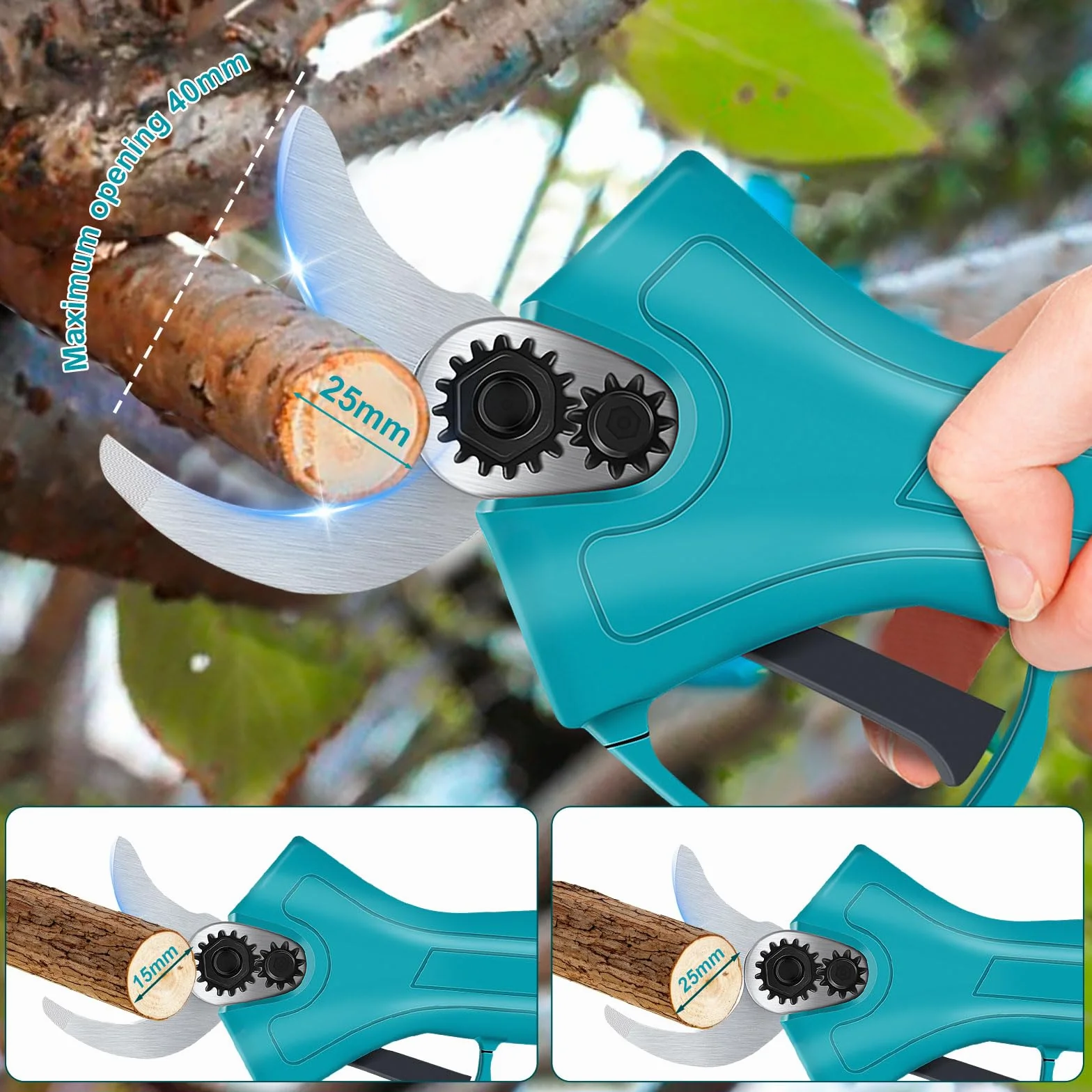 Sécateur électrique Makita 18 V pour élagage, diamètre de coupe max. 40 mm, poignée souple