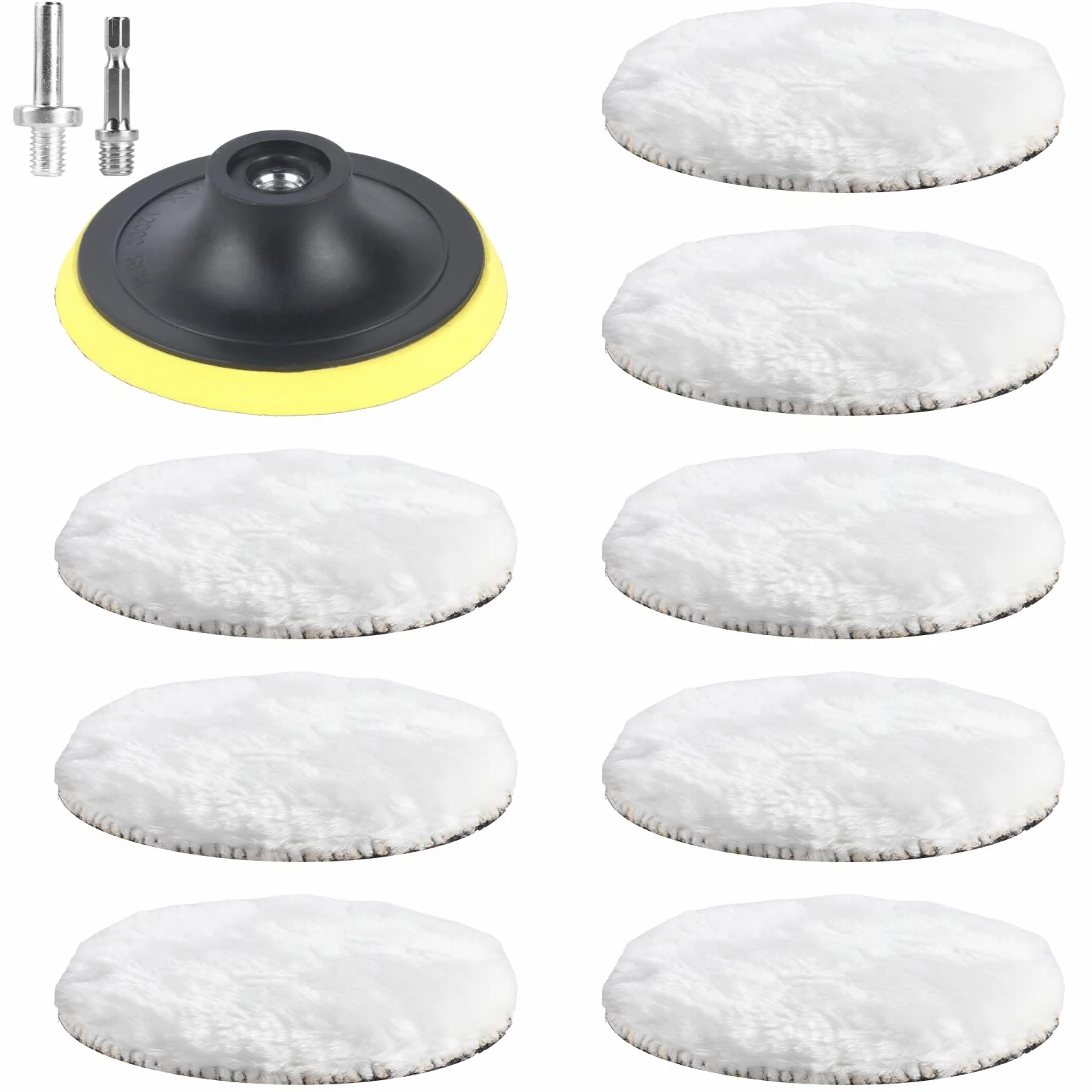 Disques de Polissage Laine 100mm Lot de 8 pour Meuleuse d'Angle Polissoir