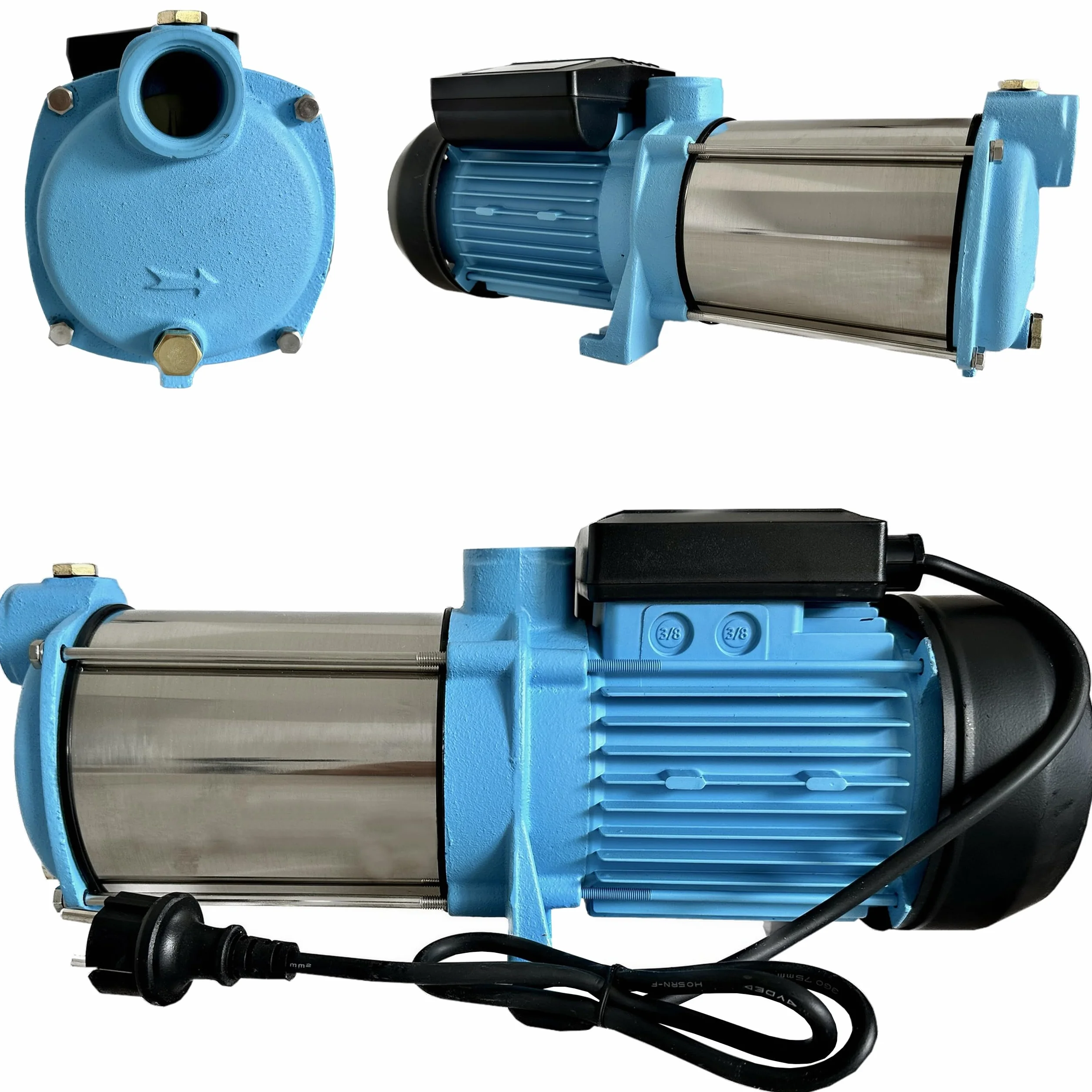 Pompe à Eau MAX-H 1300 1300W 6000 l/h Hauteur 55 m Pompe de Surface Multicellulaire Auto-amorçante 5 TURBINES INOX Jardin Arrosage