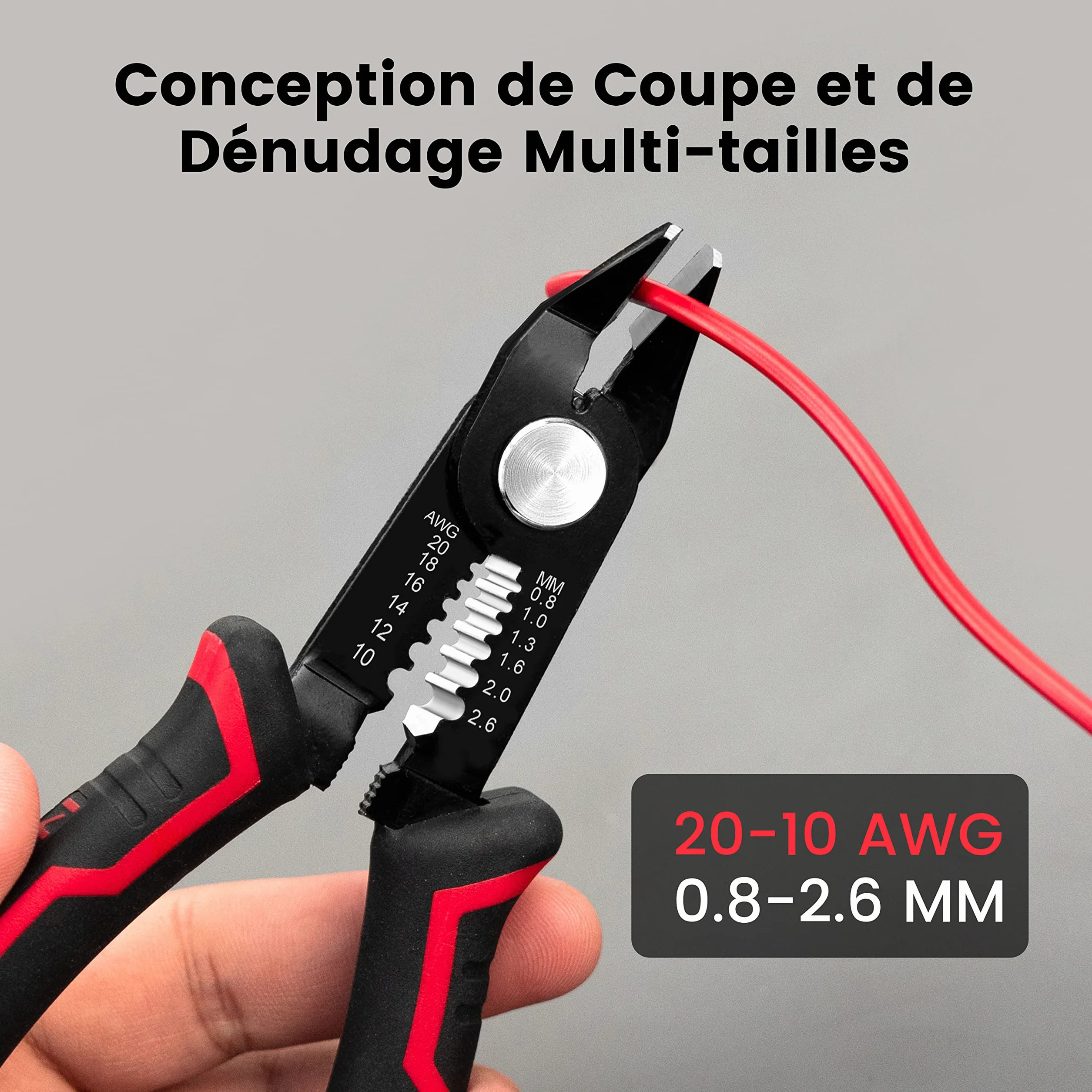 KAIWEETS Coupe-fil 12,7 cm, coupes latérales pour toron 10-20 AWG, poignée ergonomique antidérapante