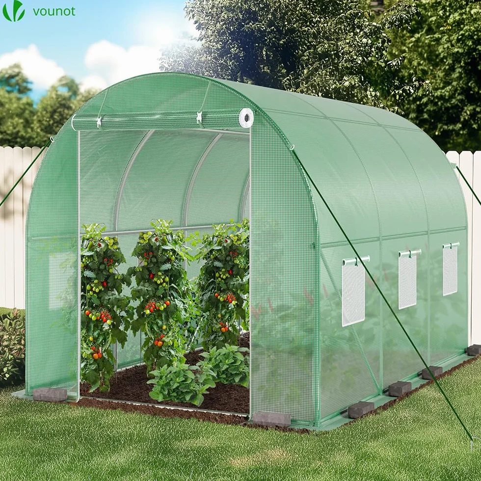 VOUNOT Serre de Jardin Tunne 6m2 Acier galvanisé Verte Maraichère