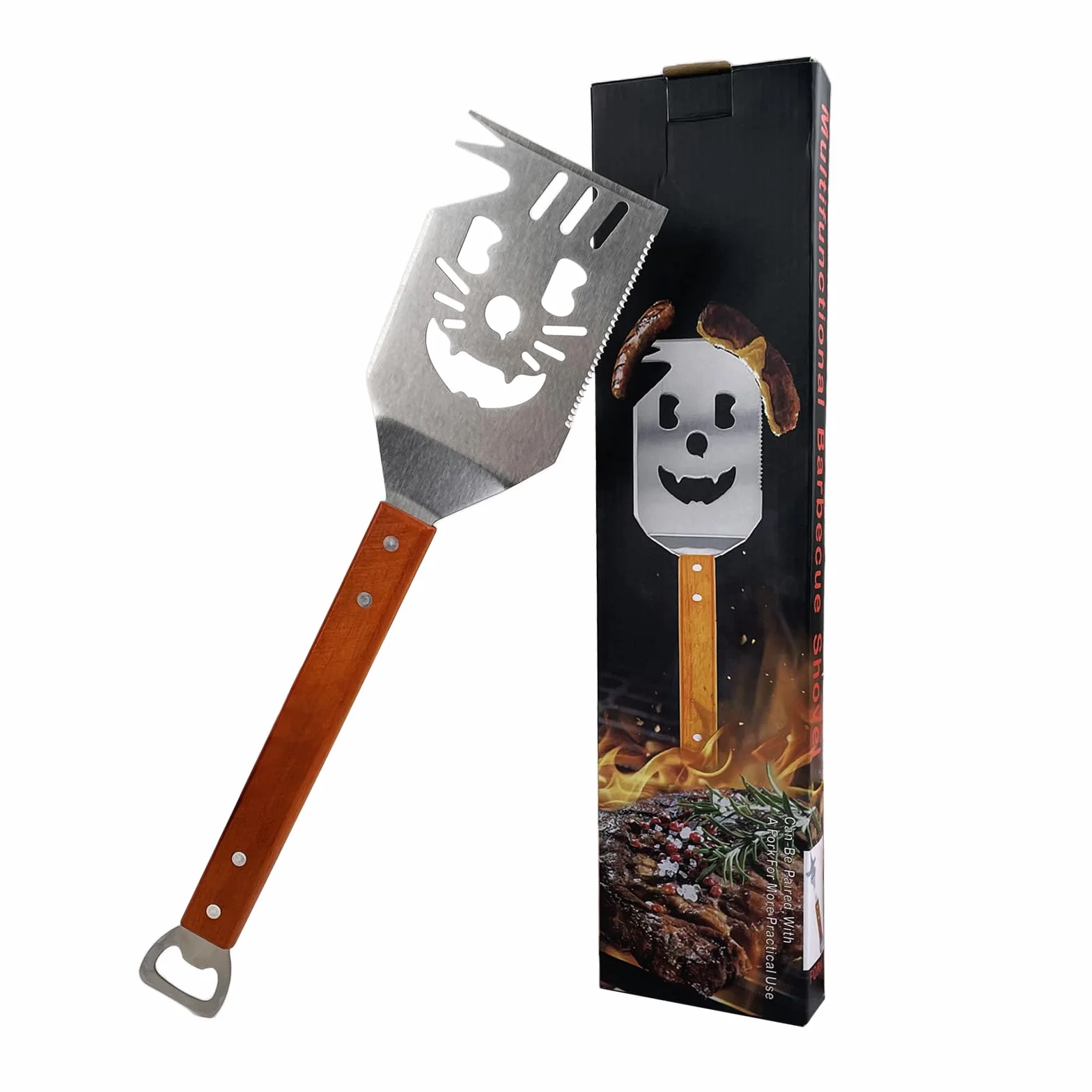 Barbecue Spatule Acier Inoxydable Set 41.5x8cm INOX Ustensiles Professionnel