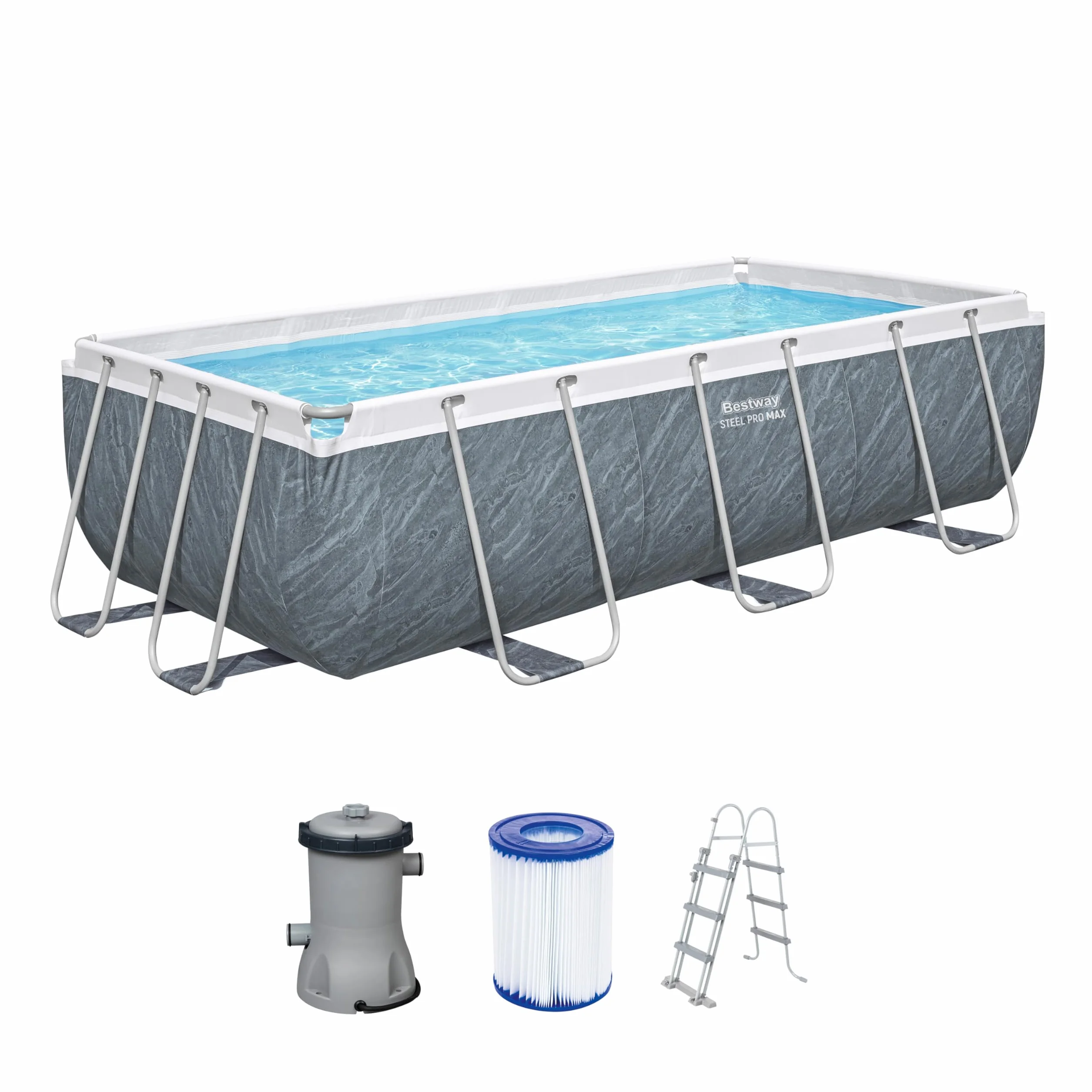 Bestway Steel Pro Max Kit Piscine Hors Sol 404 x 201 x 100 cm Gris
