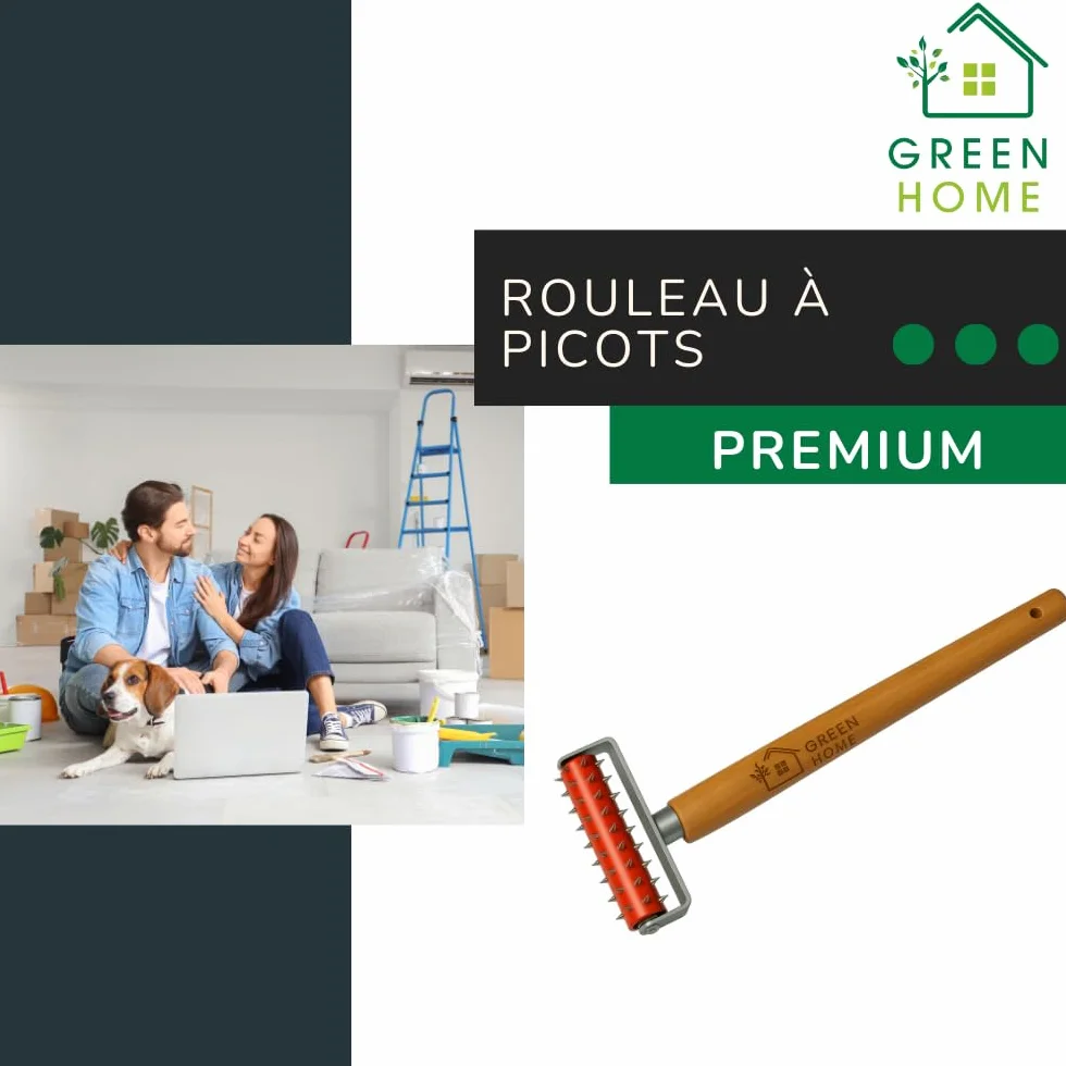 Rouleau hérisson pour papier peint 150 mm Picots inox 7 mm Manche en bois Perforateur professionnel