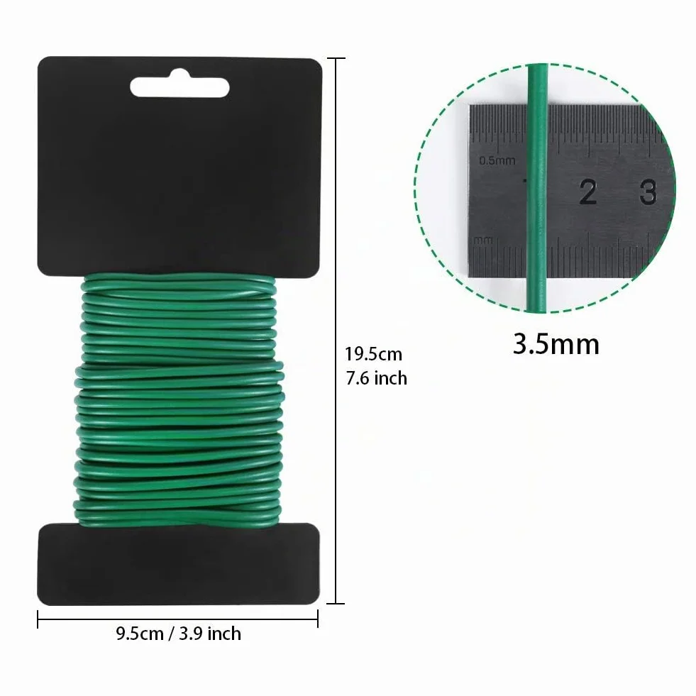 Tenn Well 3,5 mm Fil de Serrage pour Jardin, 16M Fil Torsadé pour Attache Tomate, Plantes Grimpantes, Vignes, Arbustes et Fleurs (Vert)